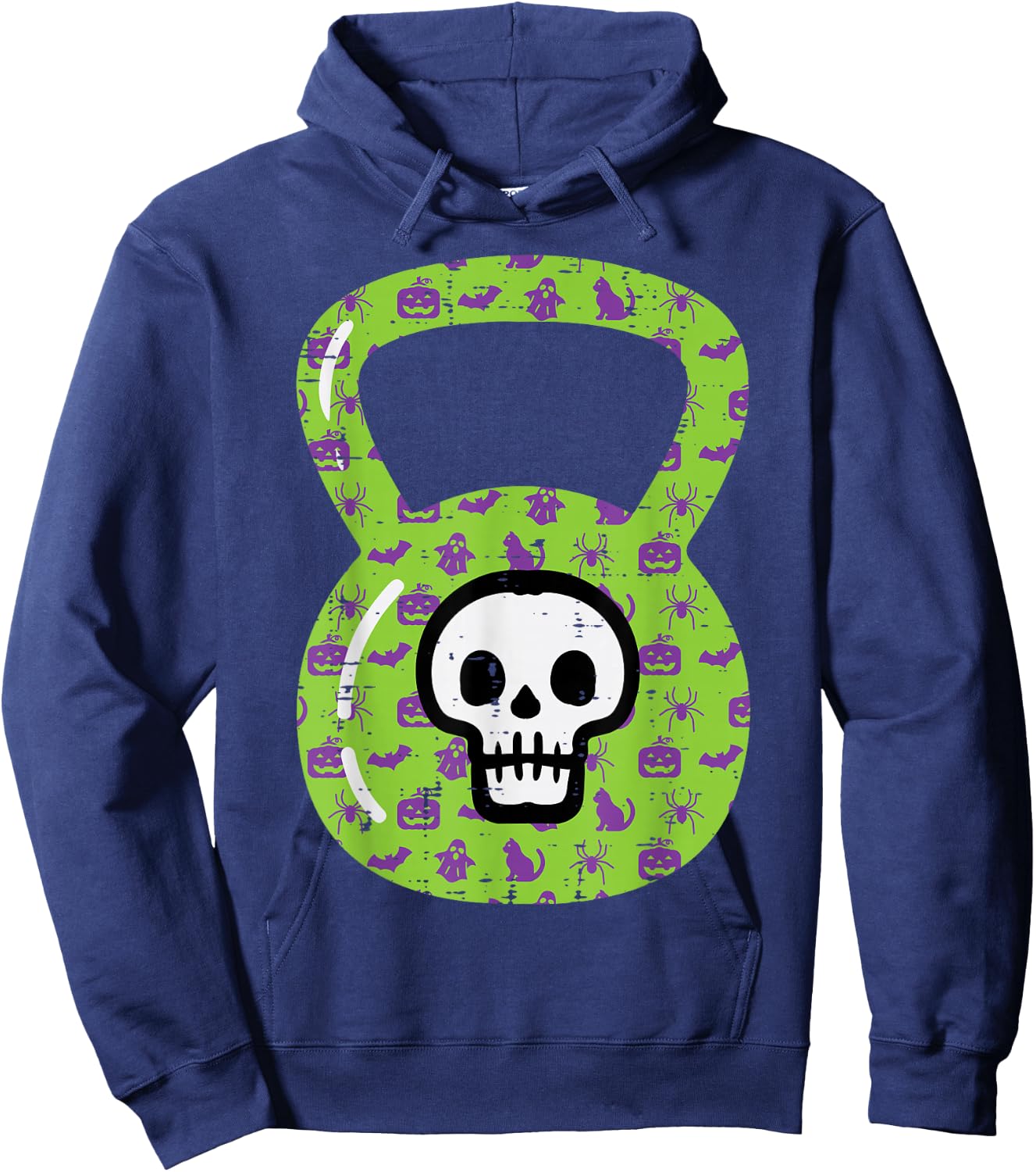 Halloween Gym Kettlebell Workout Exercise Costume Women Men Hoodie - Hoodie | Navy