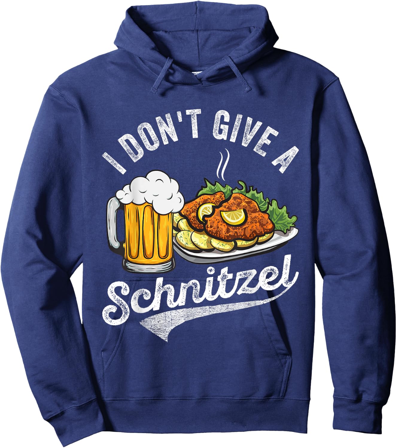 I Don't Give A Schnitzel German Beer Wurst Funny Oktoberfest Hoodie - Hoodie | Navy