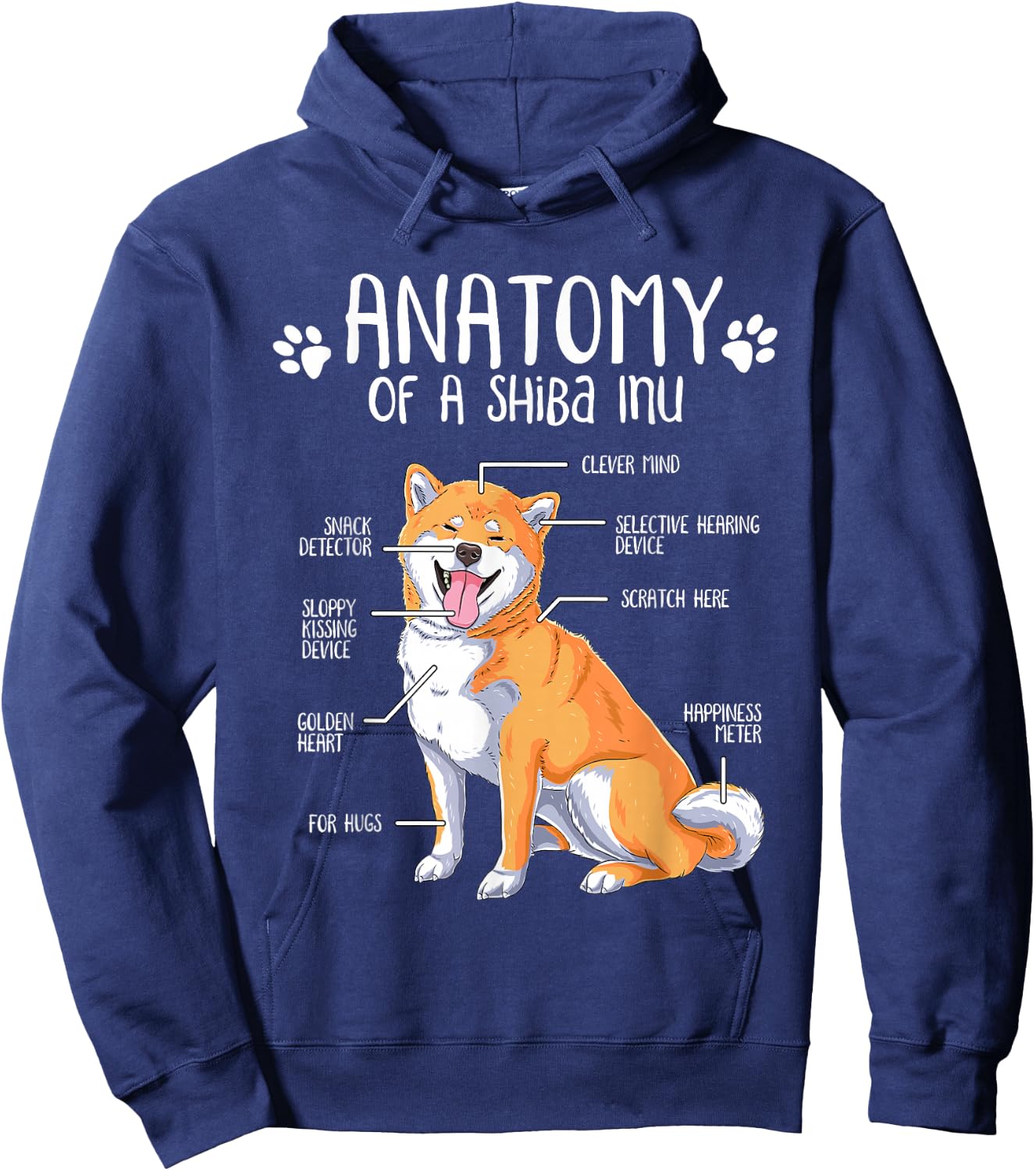 Funny Anatomy of a Shiba Inu Dog Lover Cute Shiba Inu Hoodie - Hoodie | Navy