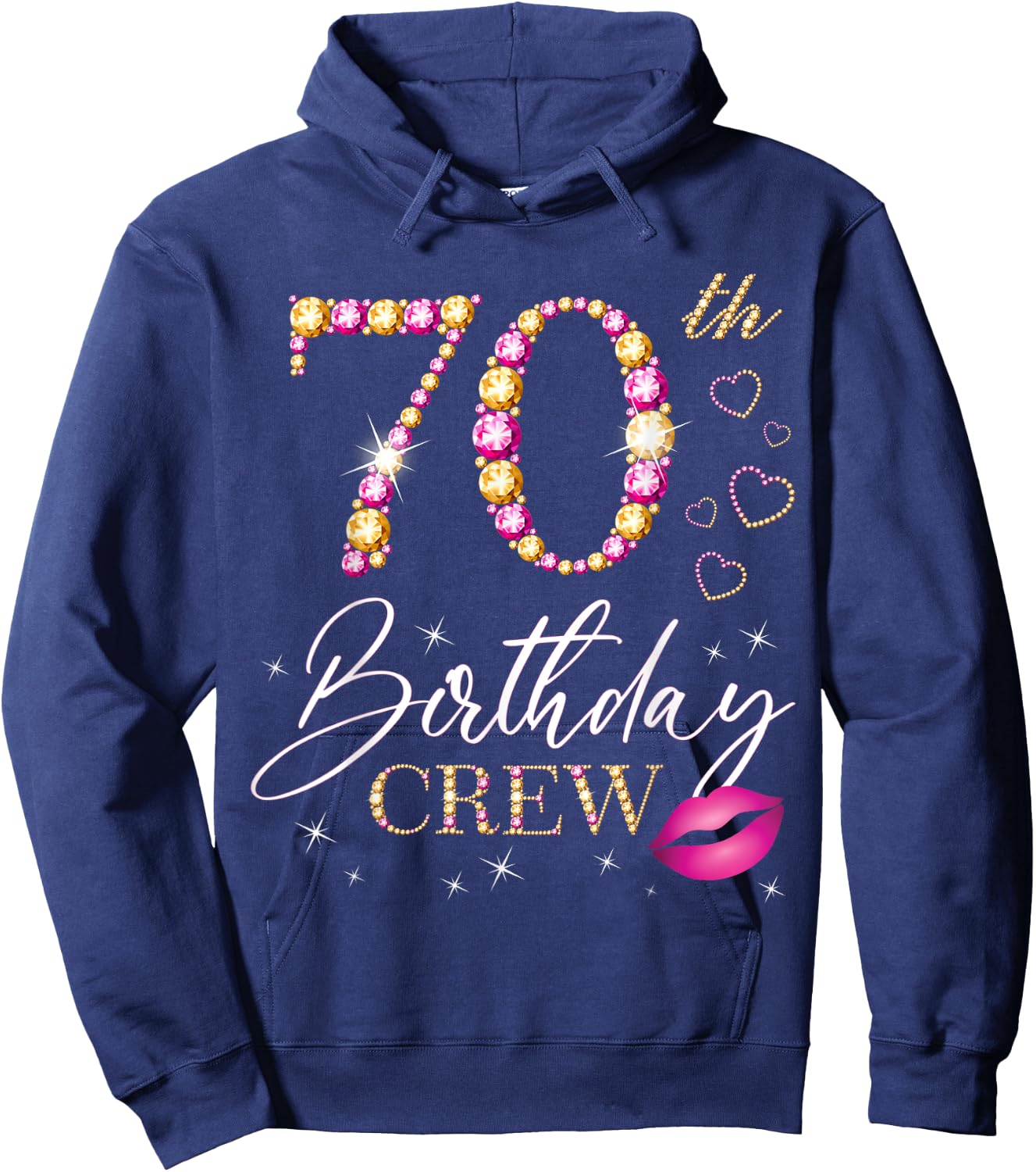 70th Birthday Crew 70th Birthday Squad 70 Years Old Bday Hoodie - Hoodie | Navy