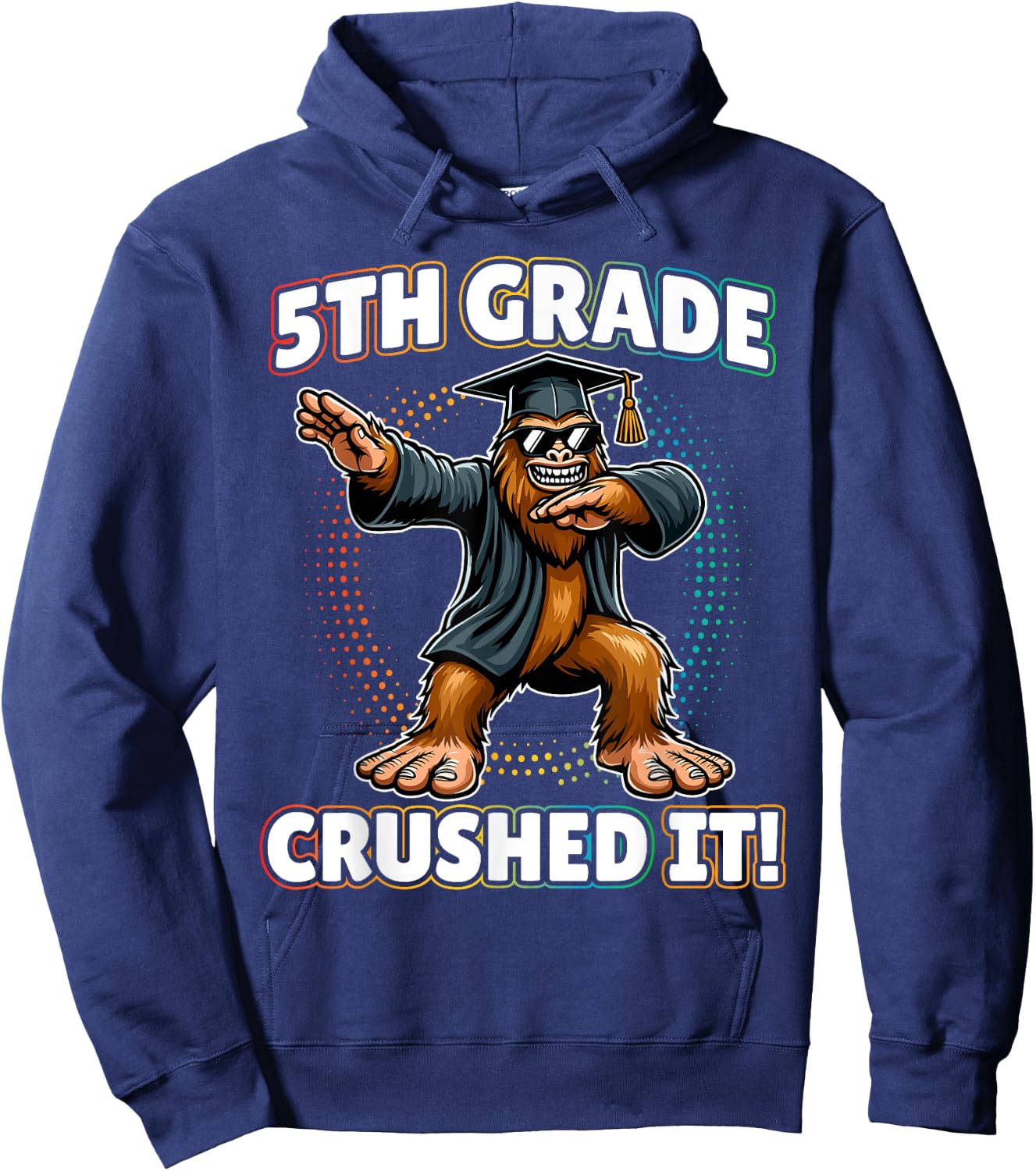 Dabbing Bigfoot 5th Grade Graduation for Boys Girls Kids Hoodie - Hoodie | Navy