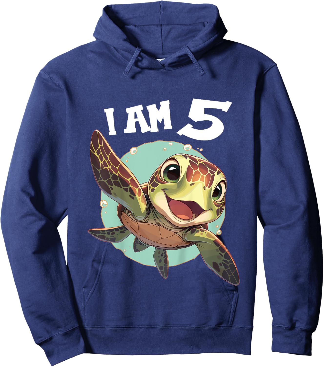 Kids 5 Years old 5 birthday Sea Turtles Boy Girl Sea Turtle Hoodie - Hoodie | Navy