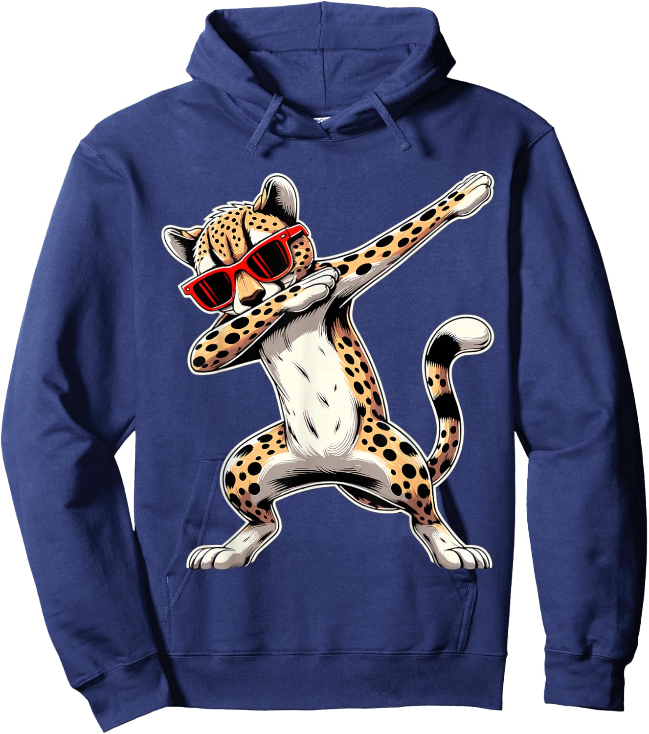 Dabbing Cheetah Sunglasses Animal Cheetah Hoodie - Hoodie | Navy