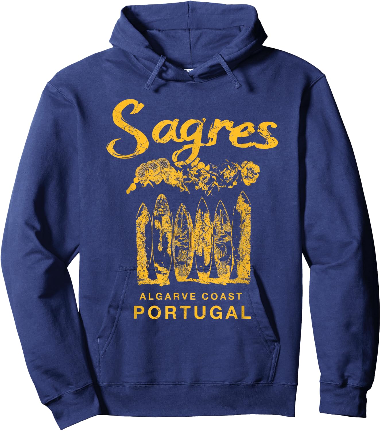 Portugal Sagres Surfing Retro Hoodie - Hoodie | Navy