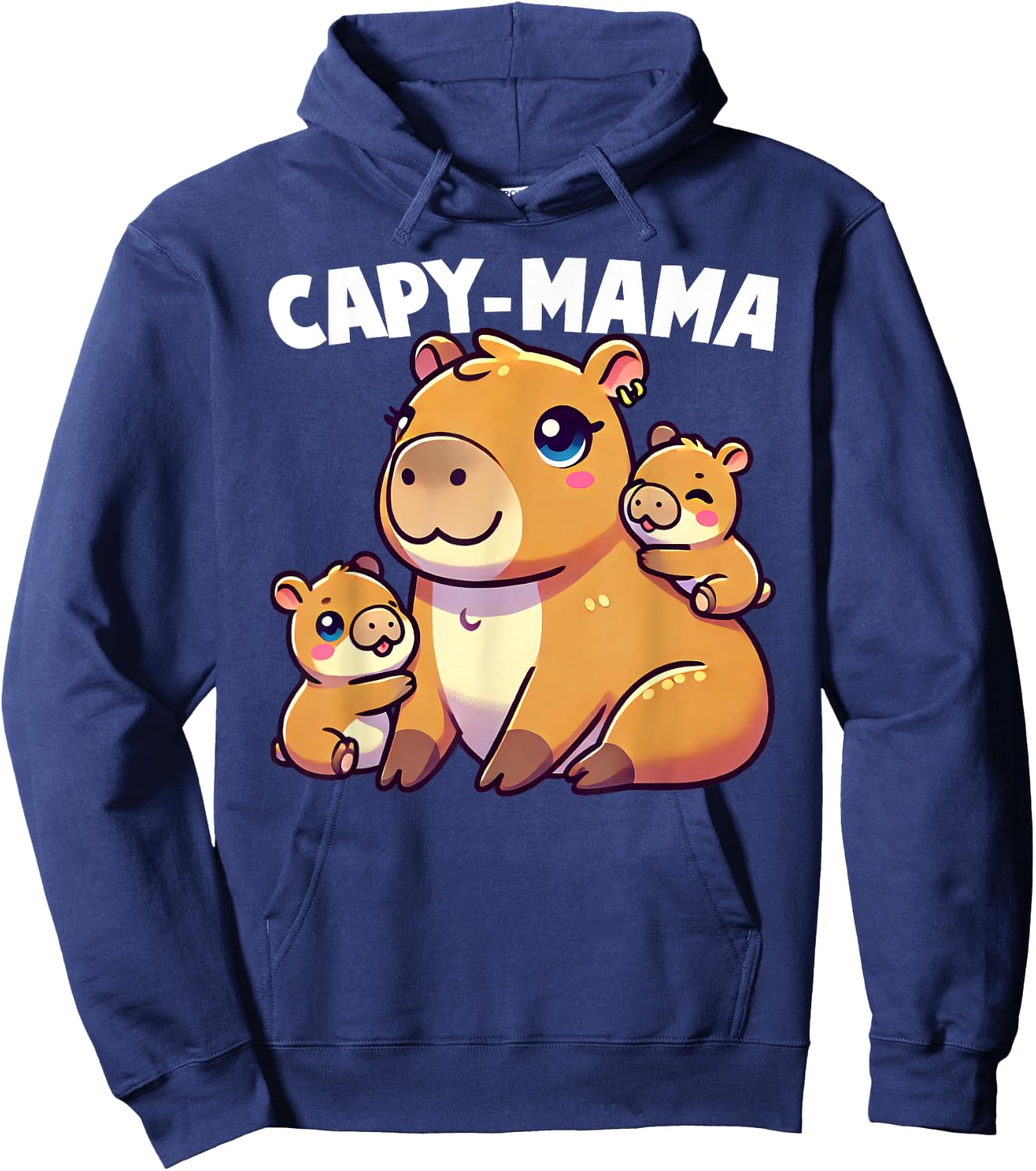 Funny Capybara Capy-Mama Babies Cute Boys Girls Kids Hoodie - Hoodie | Navy