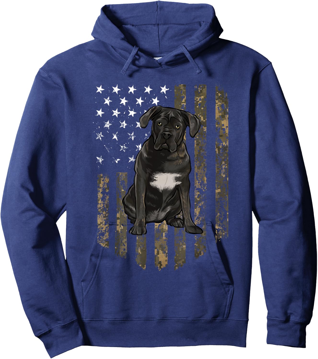 Camo American Flag Cane Corso 4th Of July USA Hoodie - Hoodie | Navy