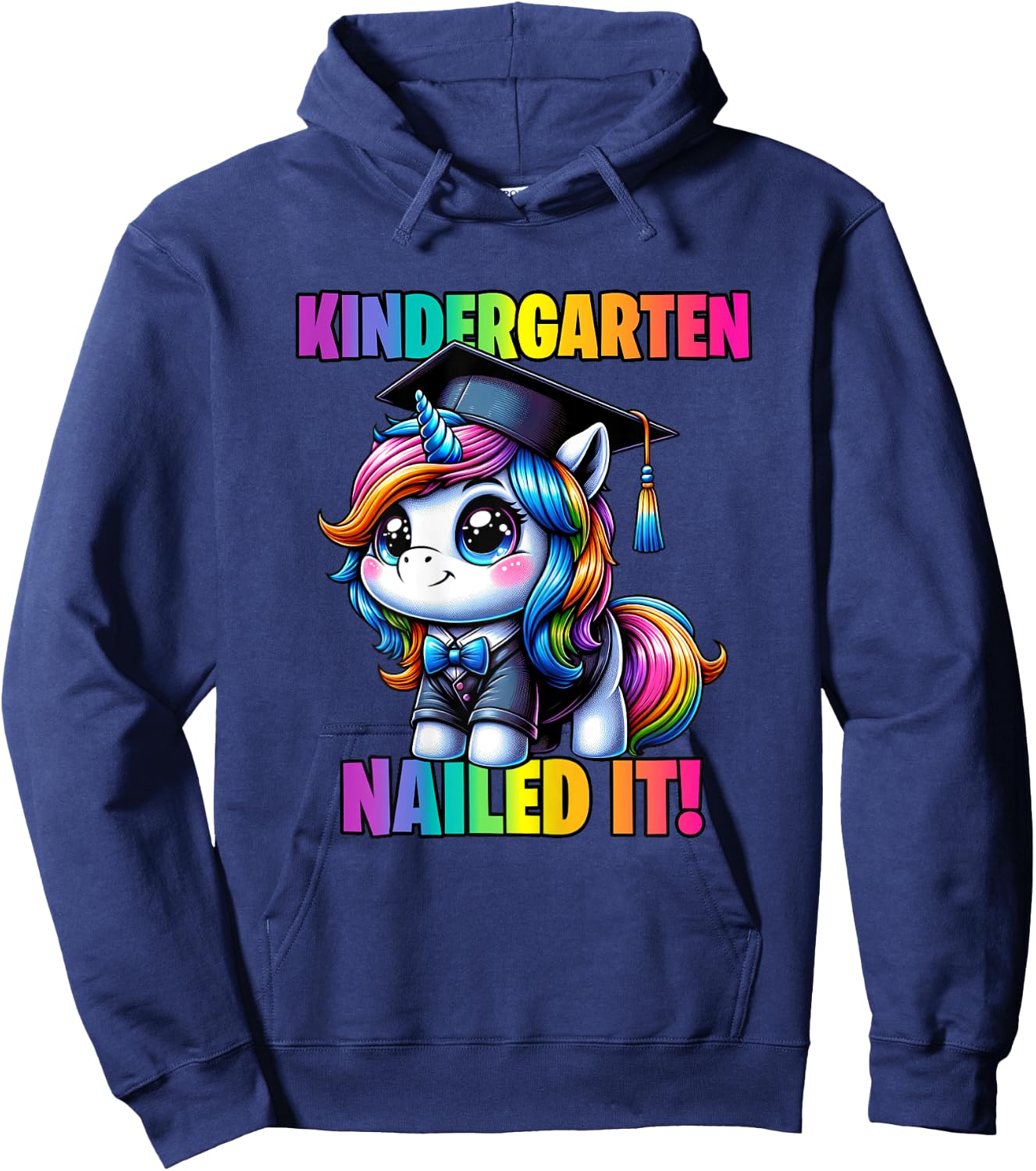 Graduation Kindergarten Unicorn Nailed It Girls Grad Magical Hoodie - Hoodie | Navy