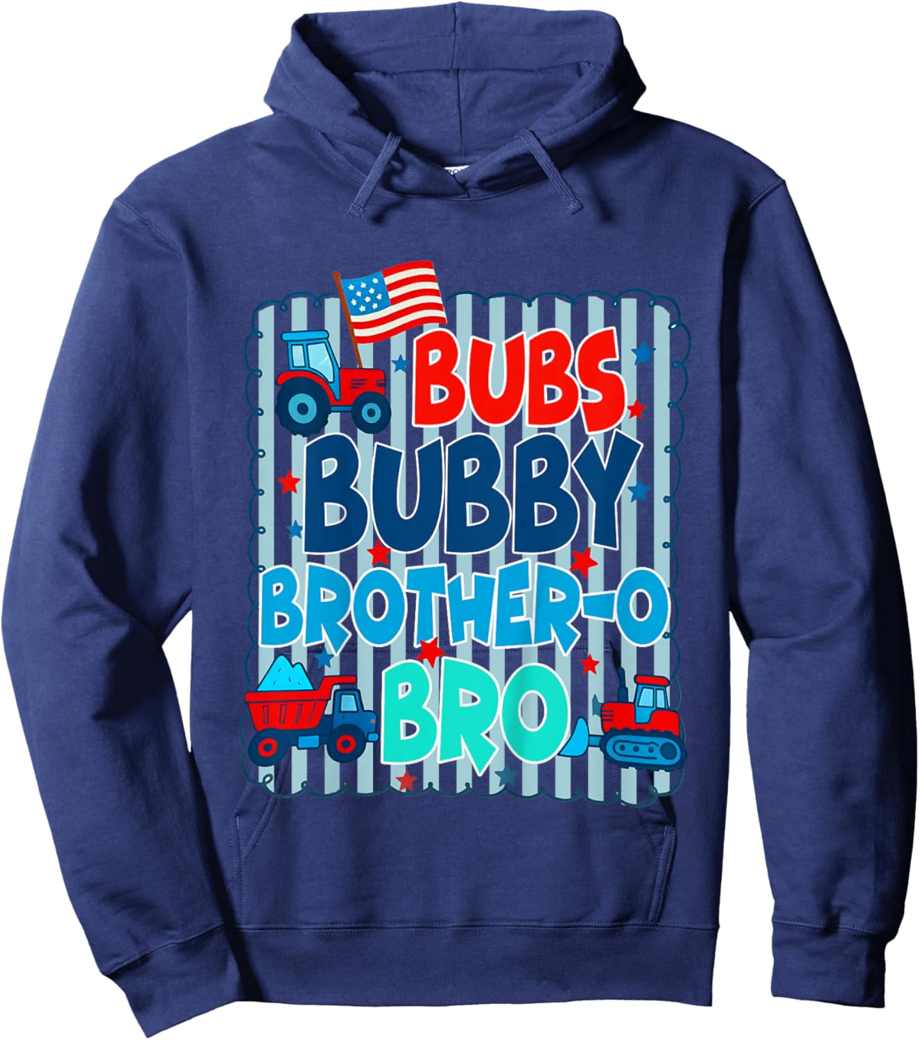 Kids Boys 4th Of July Bubs Bubby Brother-O Bro American Flag Hoodie - Hoodie | Navy