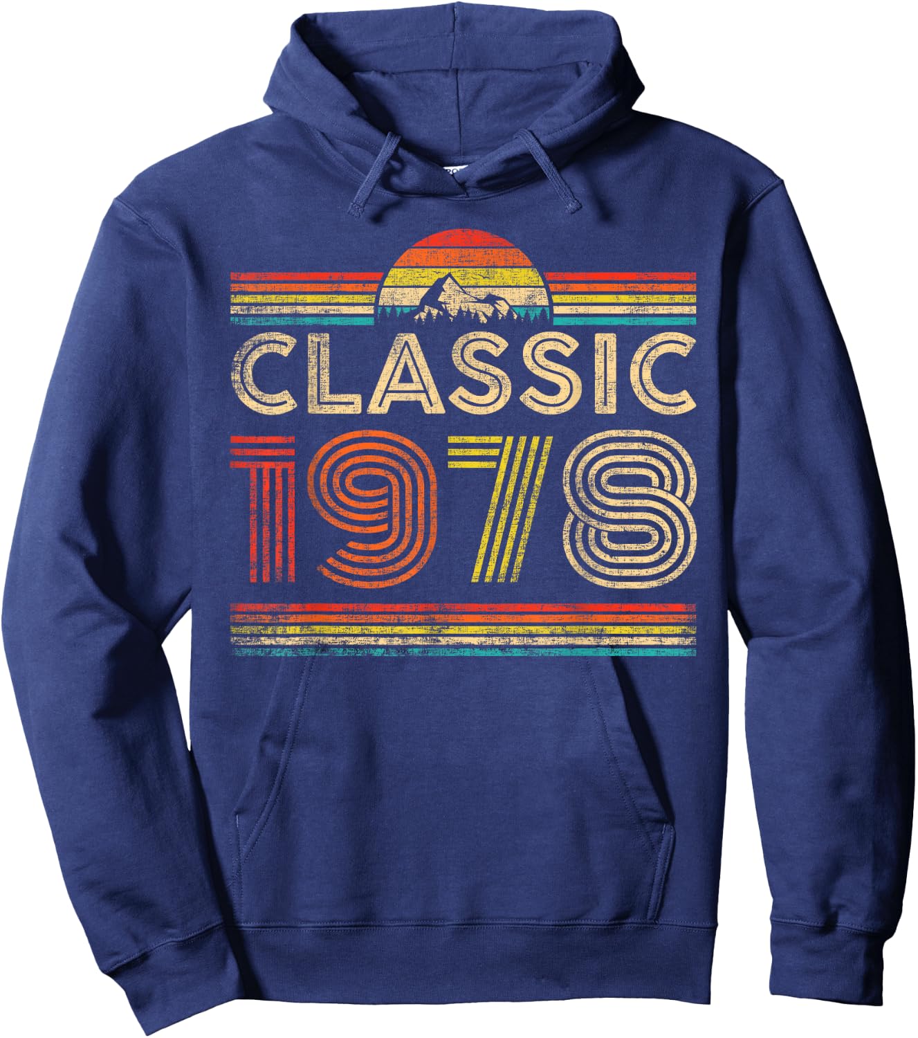 Classic 1978 Vintage 1978 Classic Year Men Women Birthday Hoodie - Hoodie | Navy