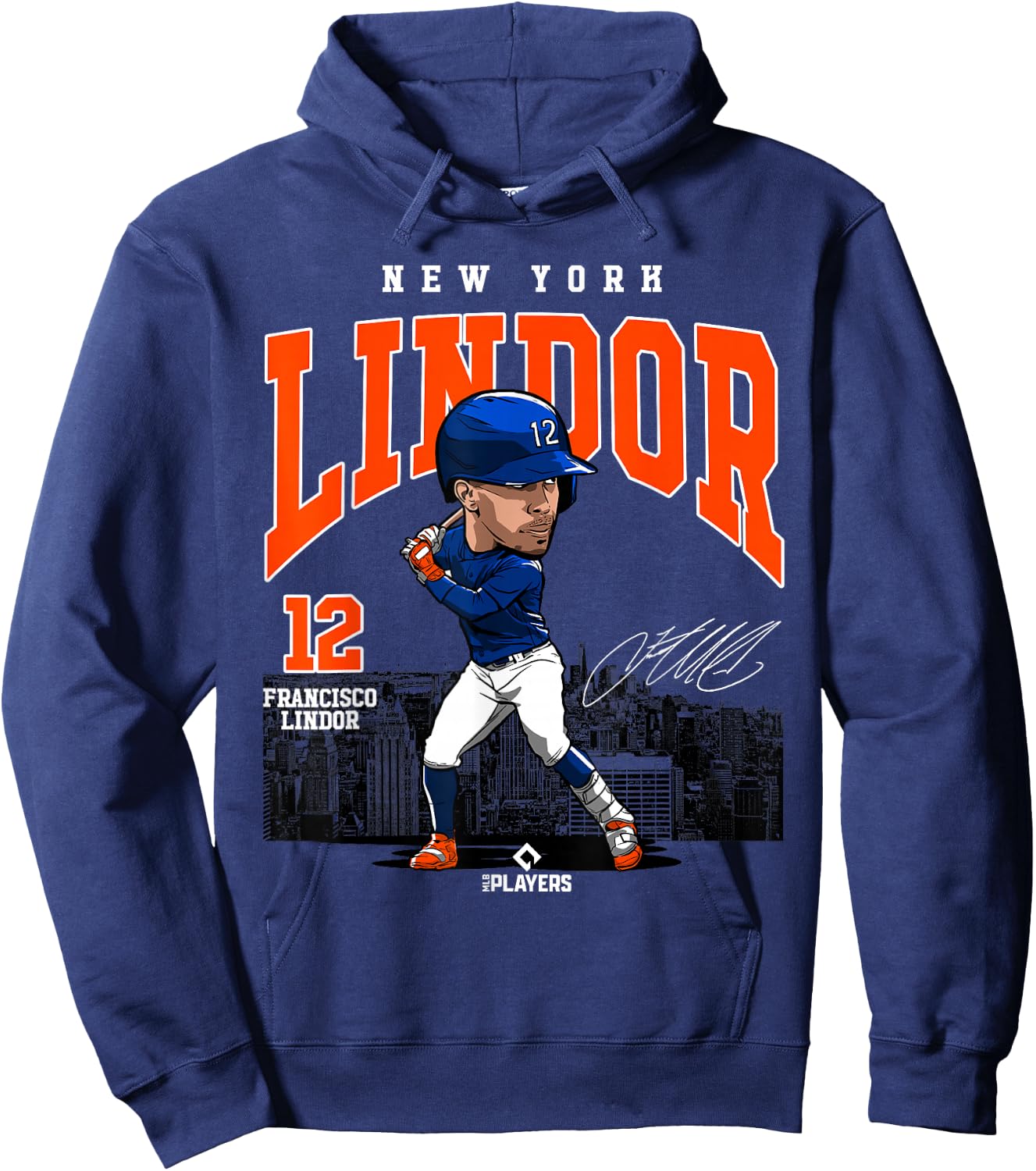 Francisco Lindor | New York Baseball MLB Player | MLBLIN4009 Hoodie - Hoodie | Navy