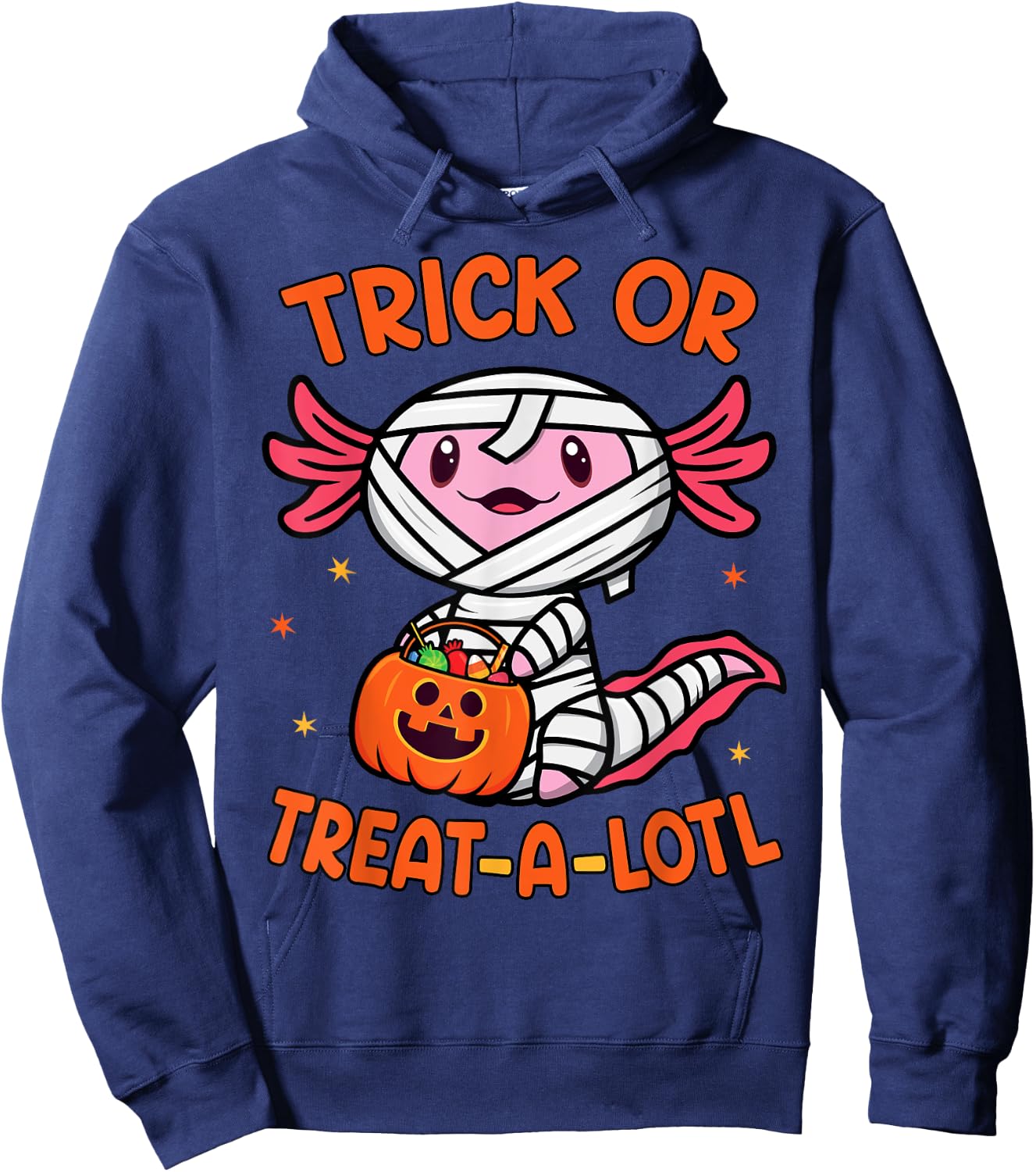 Trick or Treat A Lotl Axolotl Halloween Costume Toddler Kids Hoodie - Hoodie | Navy