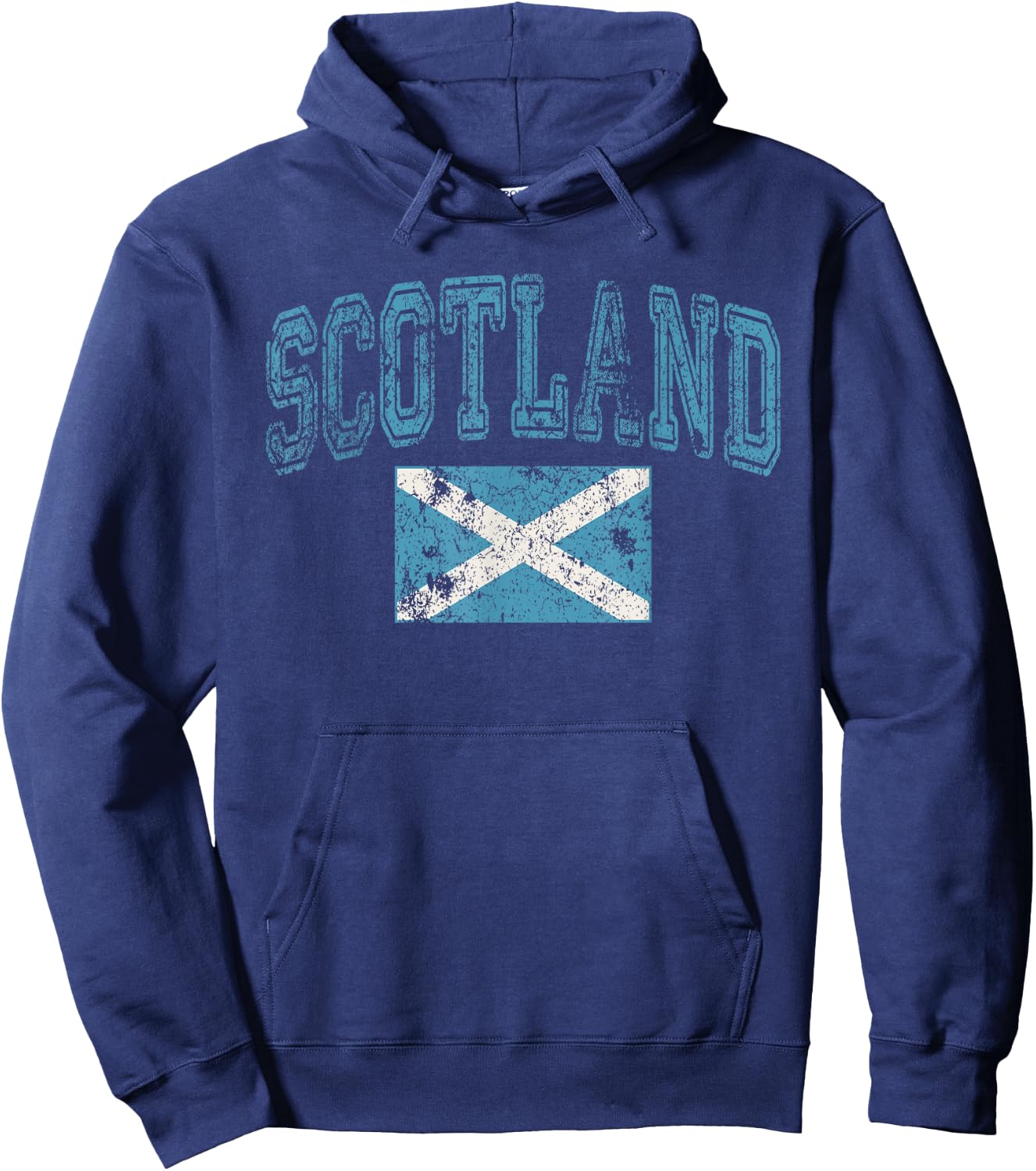 Vintage Retro Faded Scotland Flag Scottish Pride Hoodie - Hoodie | Navy