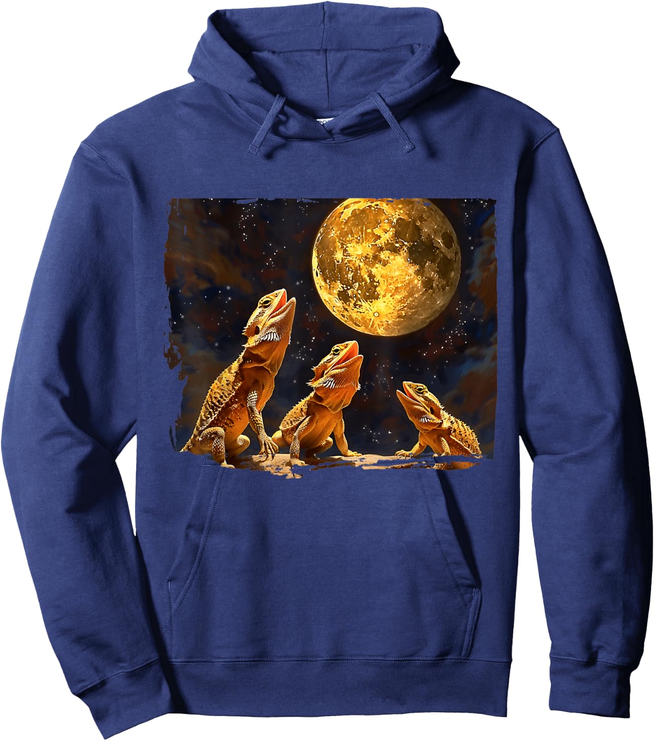 Bearded Dragons Howl At Moon Bearded Dragons Owner Hoodie - Hoodie | Navy