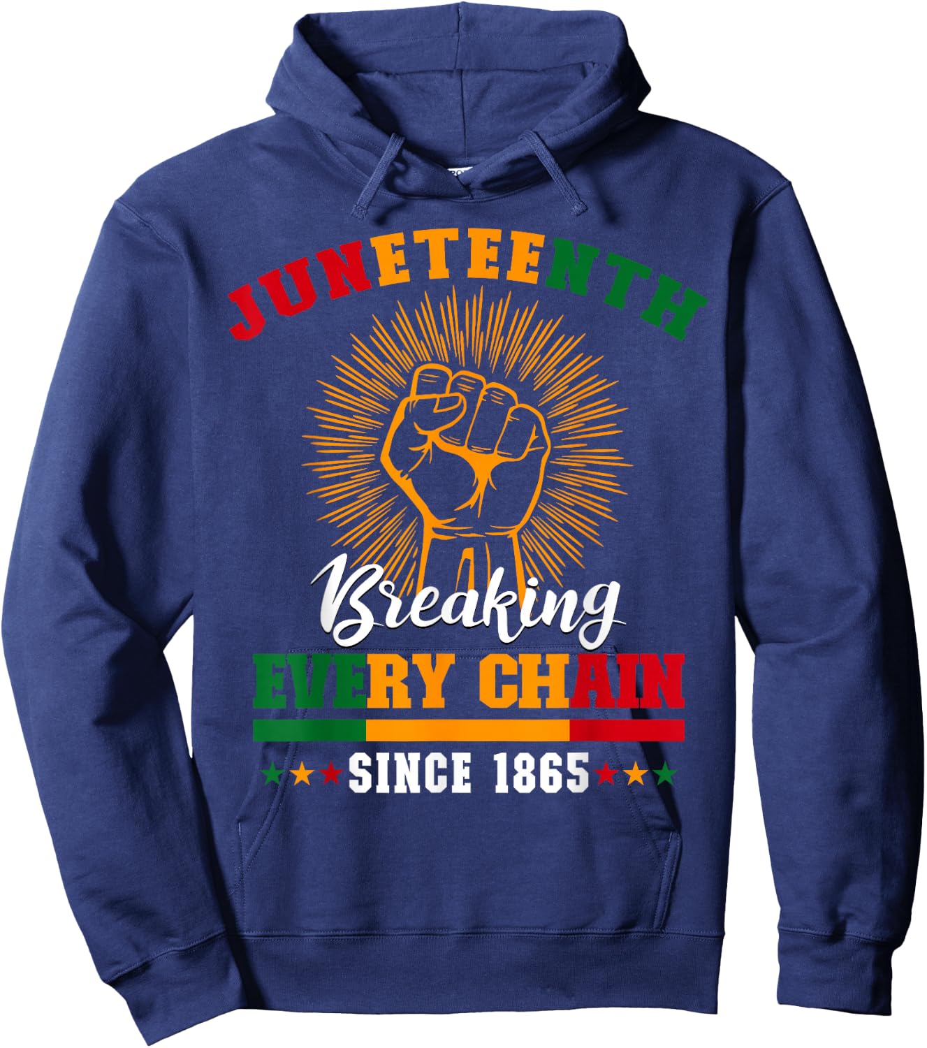 Juneteenth Breaking Every Chain Since 1865 Men Kid Hoodie - Hoodie | Navy