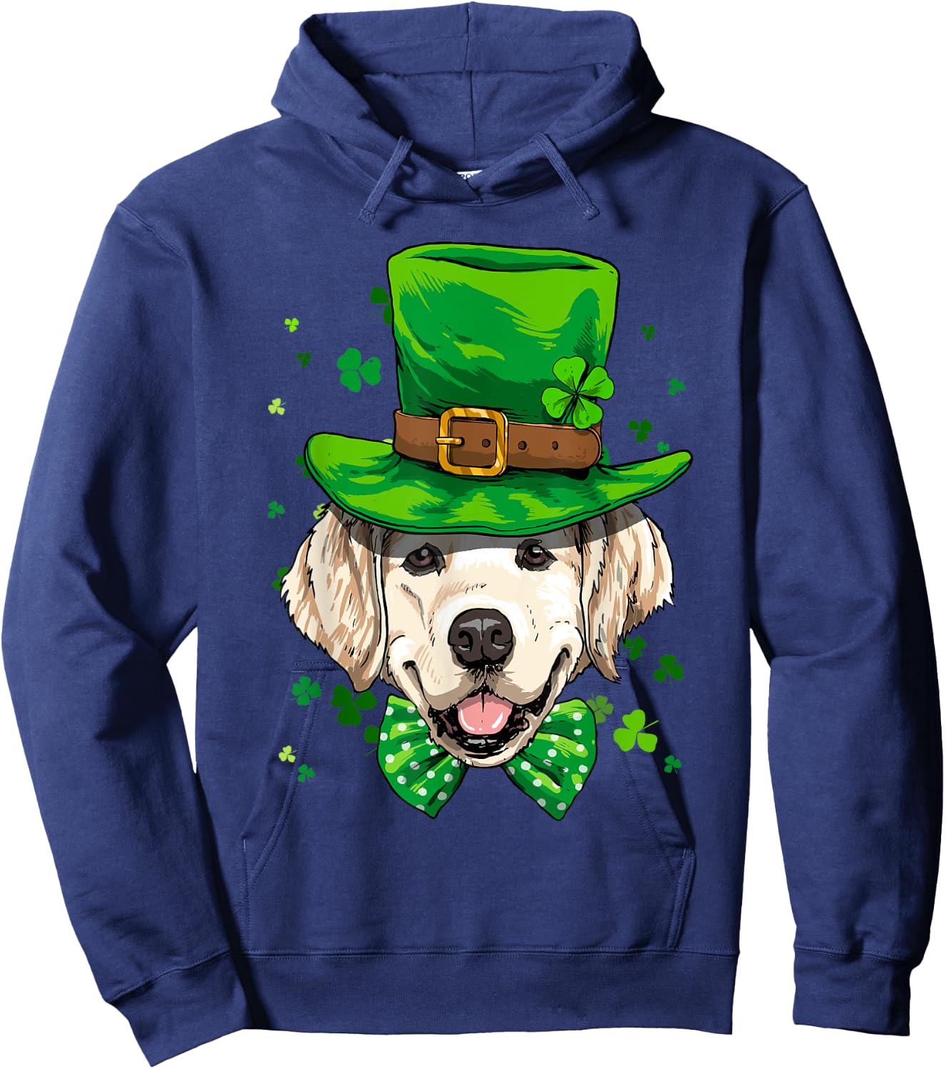 Golden Retriever Leprechaun St Patricks Day Dog Men Hoodie - Hoodie | Navy