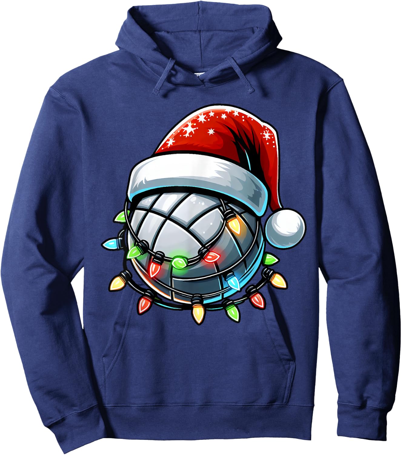 Christmas Volleyball Xmas Santa Volleyball Lover Boys Kids Hoodie - Hoodie | Navy