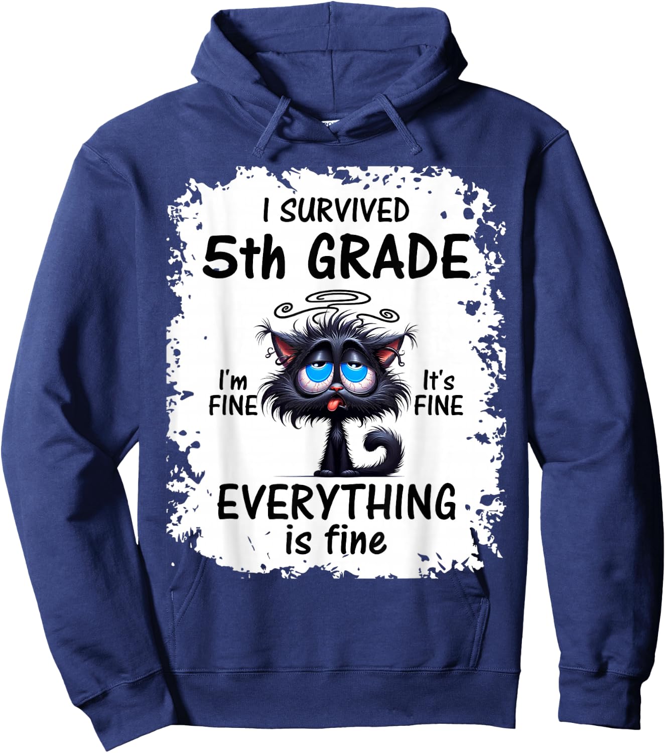 Fifth 5th Grade Grad 2026 I Survived 5th Grade Hoodie - Hoodie | Navy