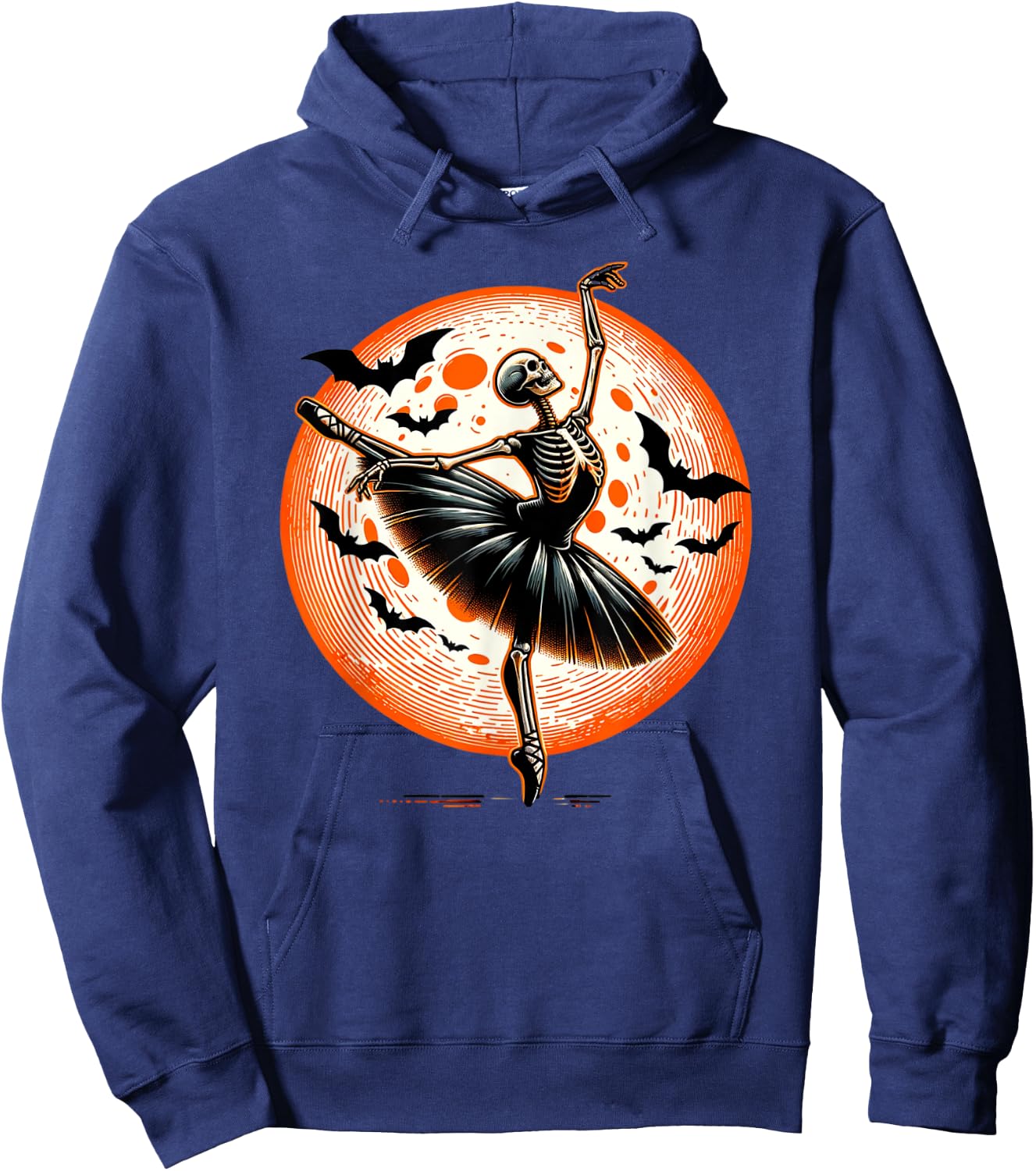 Vintage Dancing Skeleton Ballet Dance Halloween Women Girl Hoodie - Hoodie | Navy