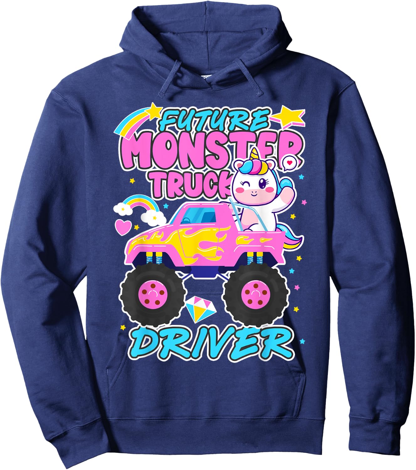 Future Monster Trucks Driver Funny Monster Trucking Lovers Hoodie - Hoodie | Navy