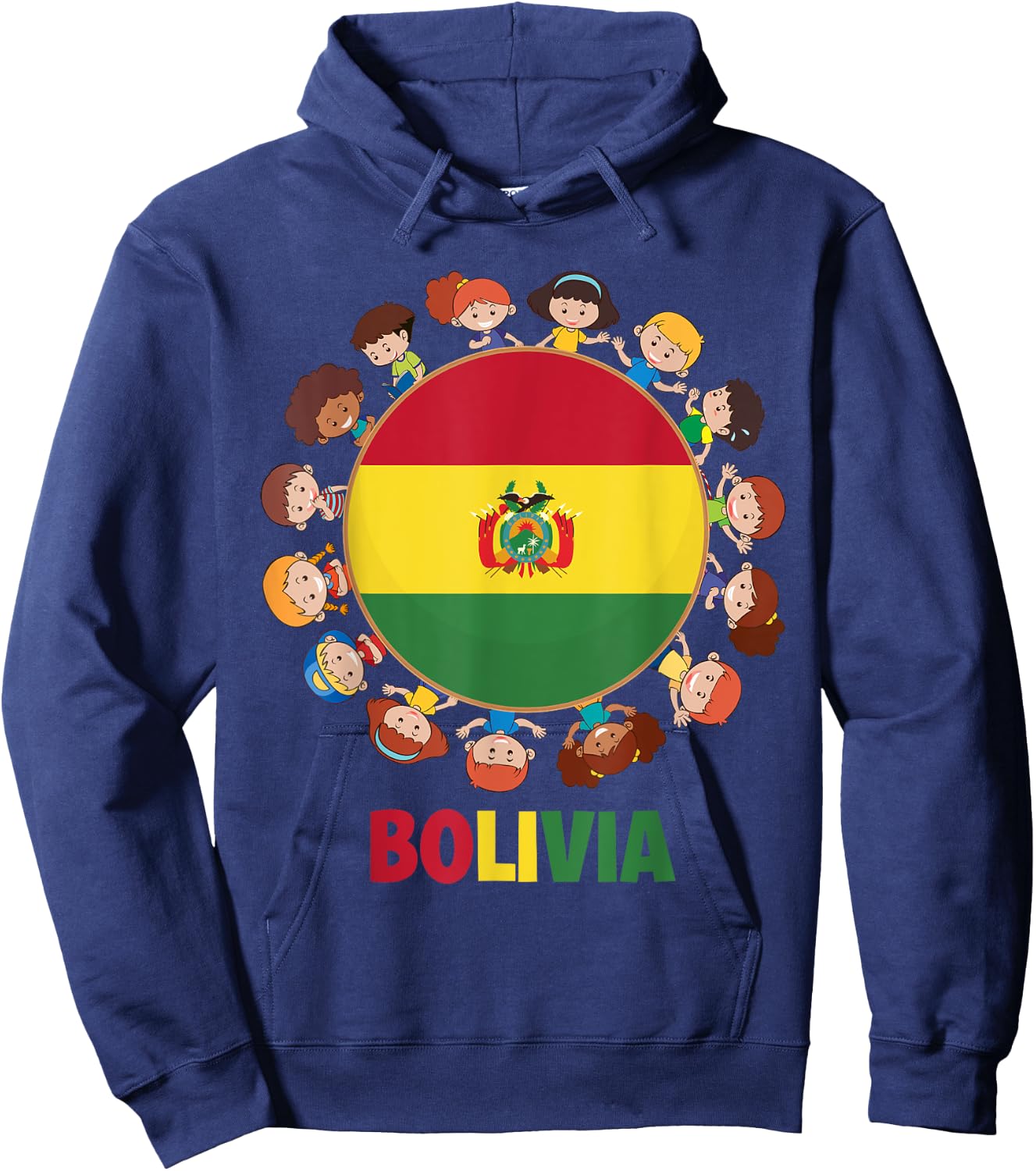Bolivian Flag Hispanic Heritage Month Bolivia Kids Boy Girls Hoodie - Hoodie | Navy
