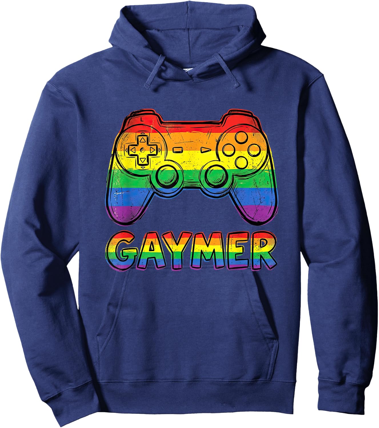 Gaymer Funny Gay Gamer Rainbow LGBTQ Pride Month Video Games Hoodie - Hoodie | Navy