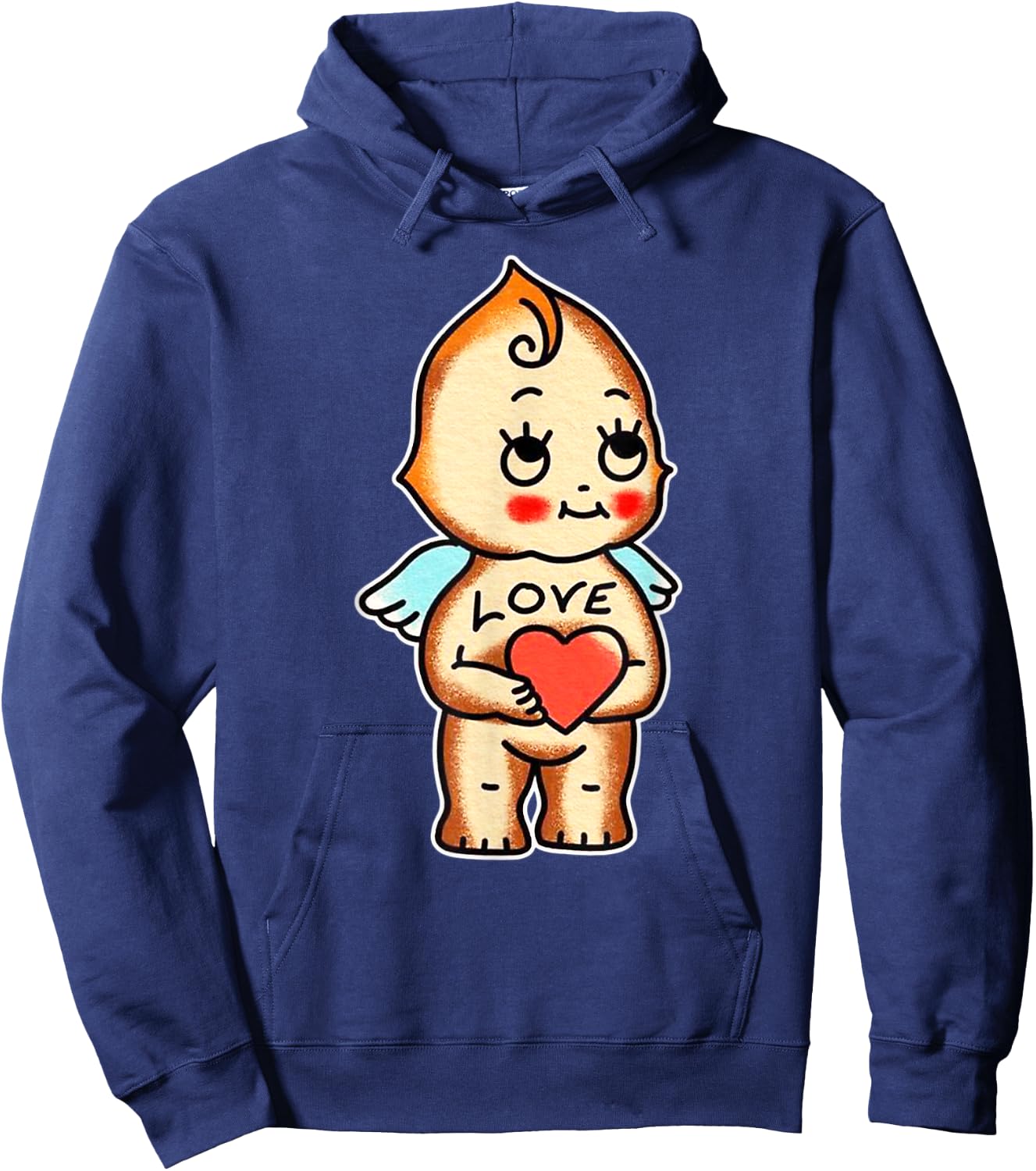 Urban Empyre Kewpie Baby Angel Cherub Cupid Love Traditional Tattoo Flash , Small Hoodie - Hoodie | Navy