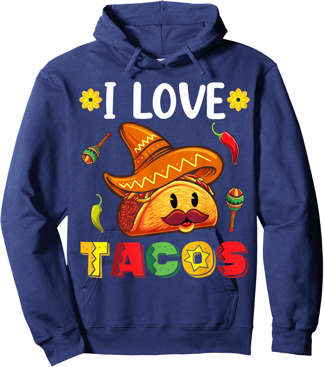 Kids Cinco De Mayo Shirt For Toddlers, I Love Tacos Hoodie - Hoodie | Navy
