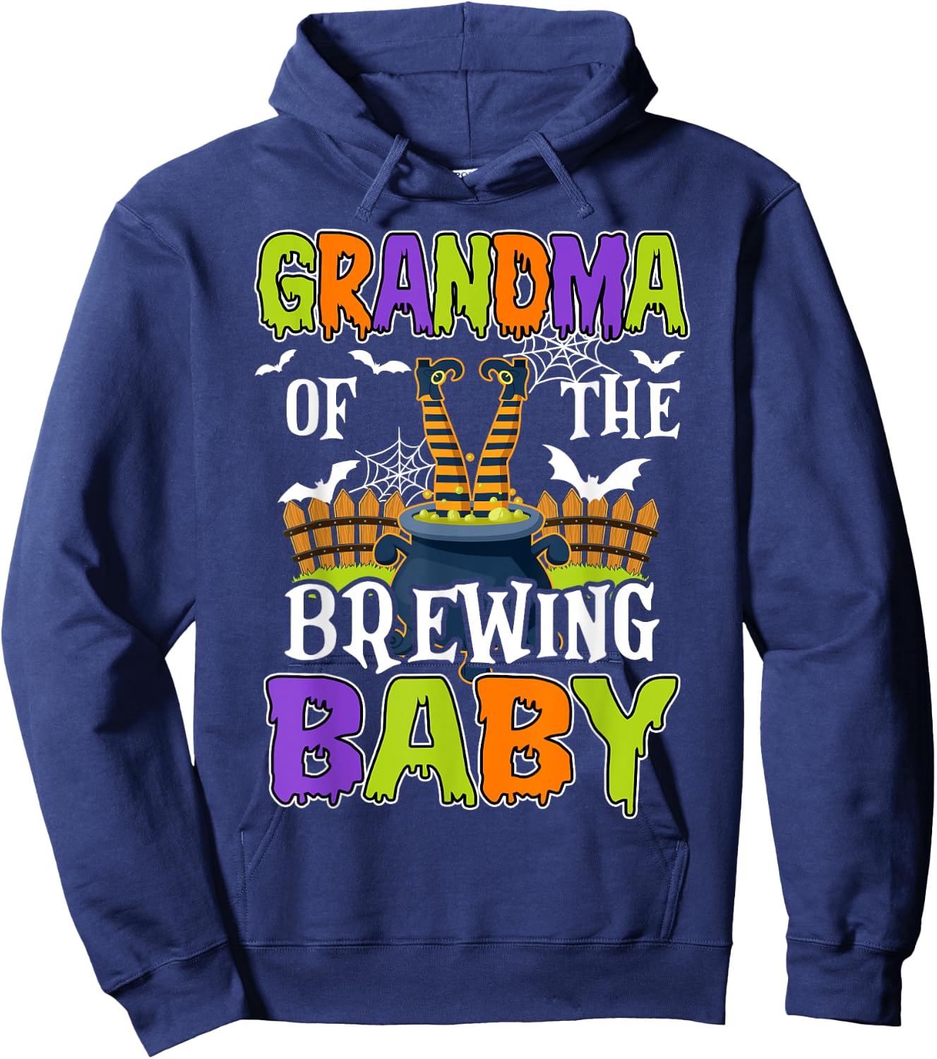 Grandma Of The Brewing Baby Halloween Witch Baby Funny Hoodie - Hoodie | Navy