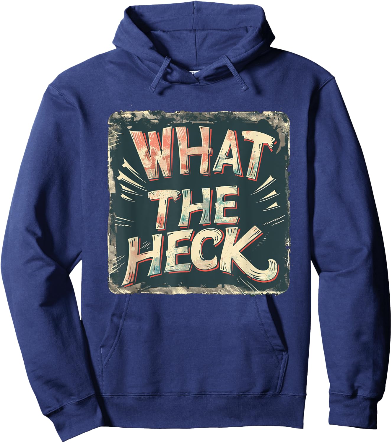 Creative What the Heck Emblem for an Awesome Look Hoodie - Hoodie | Navy