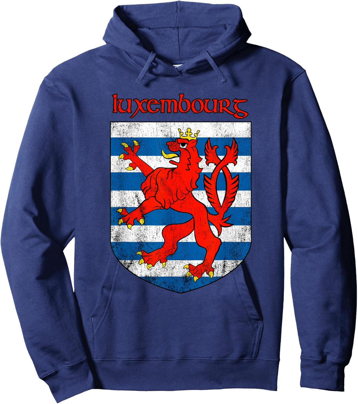 Luxembourger Flag Letzebuerg Lion Luxembourg Coat of Arms Hoodie - Hoodie | Navy