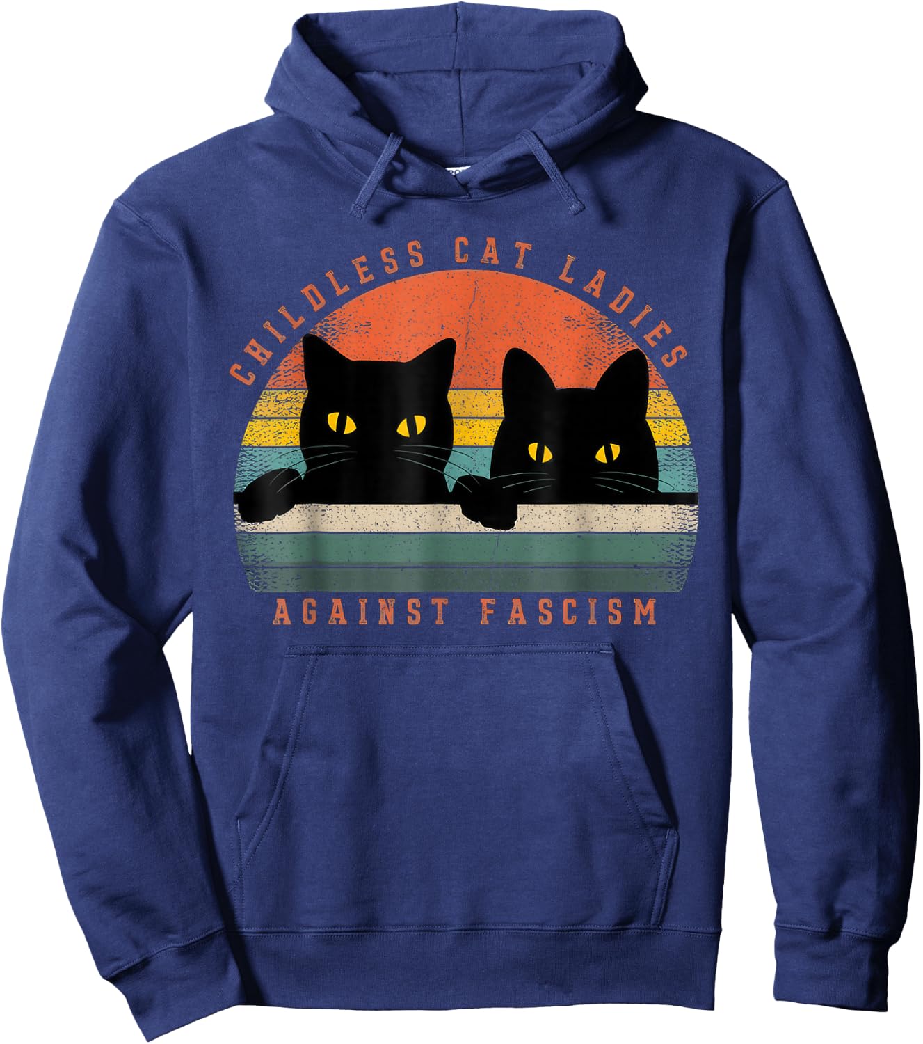 Childless Cat Ladies, Against Fascism Hoodie - Hoodie | Navy