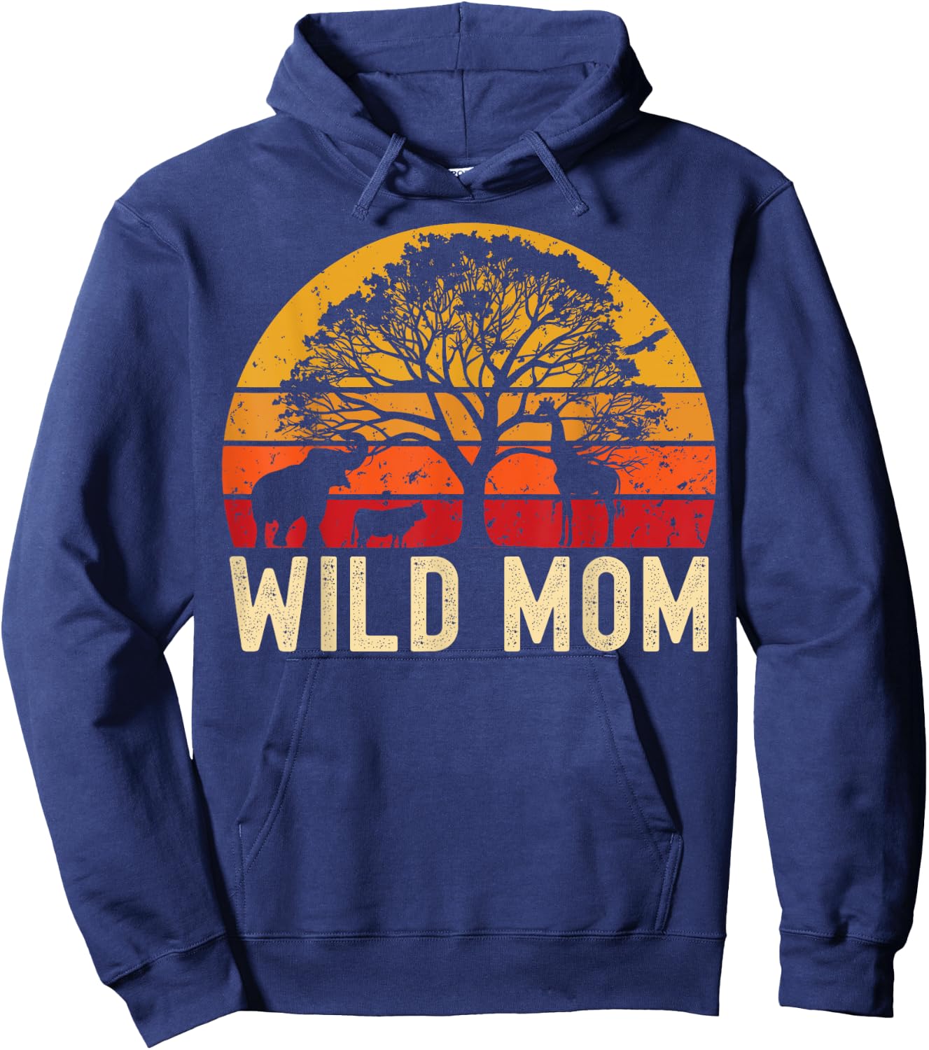 Wild Mom Zoo Born Wild Birthday Safari Jungle Wild Mother Hoodie - Hoodie | Navy