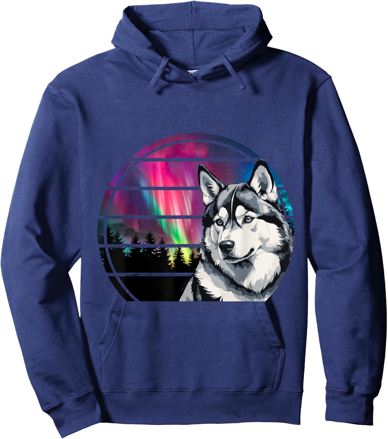 Siberian Husky Mom Alaskan Dog Northern Lights Alaska Husky Women Girls Kids Hoodie - Hoodie | Navy