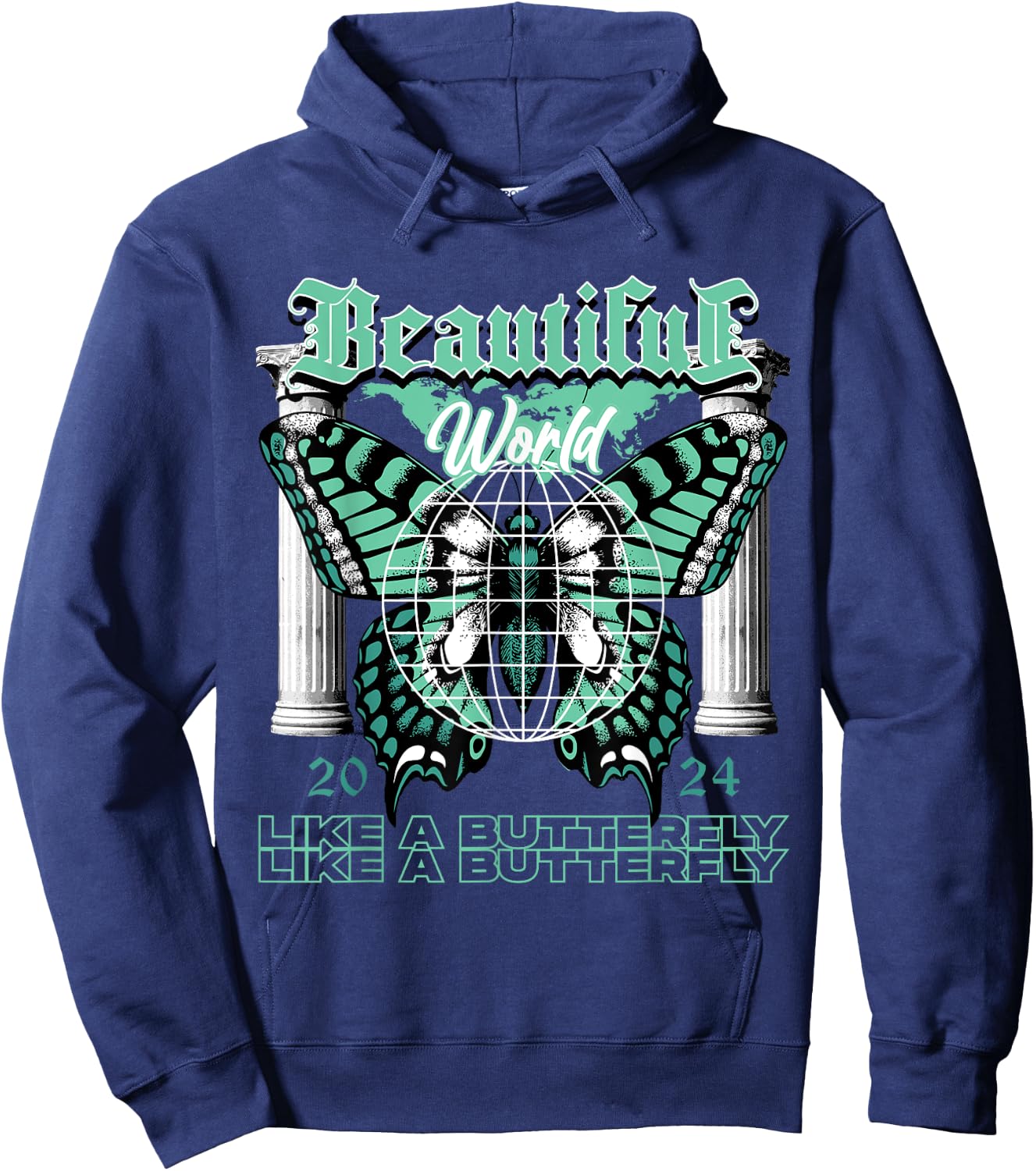 Beautiful World Retro Green Glow 1s Matching Women Hoodie - Hoodie | Navy