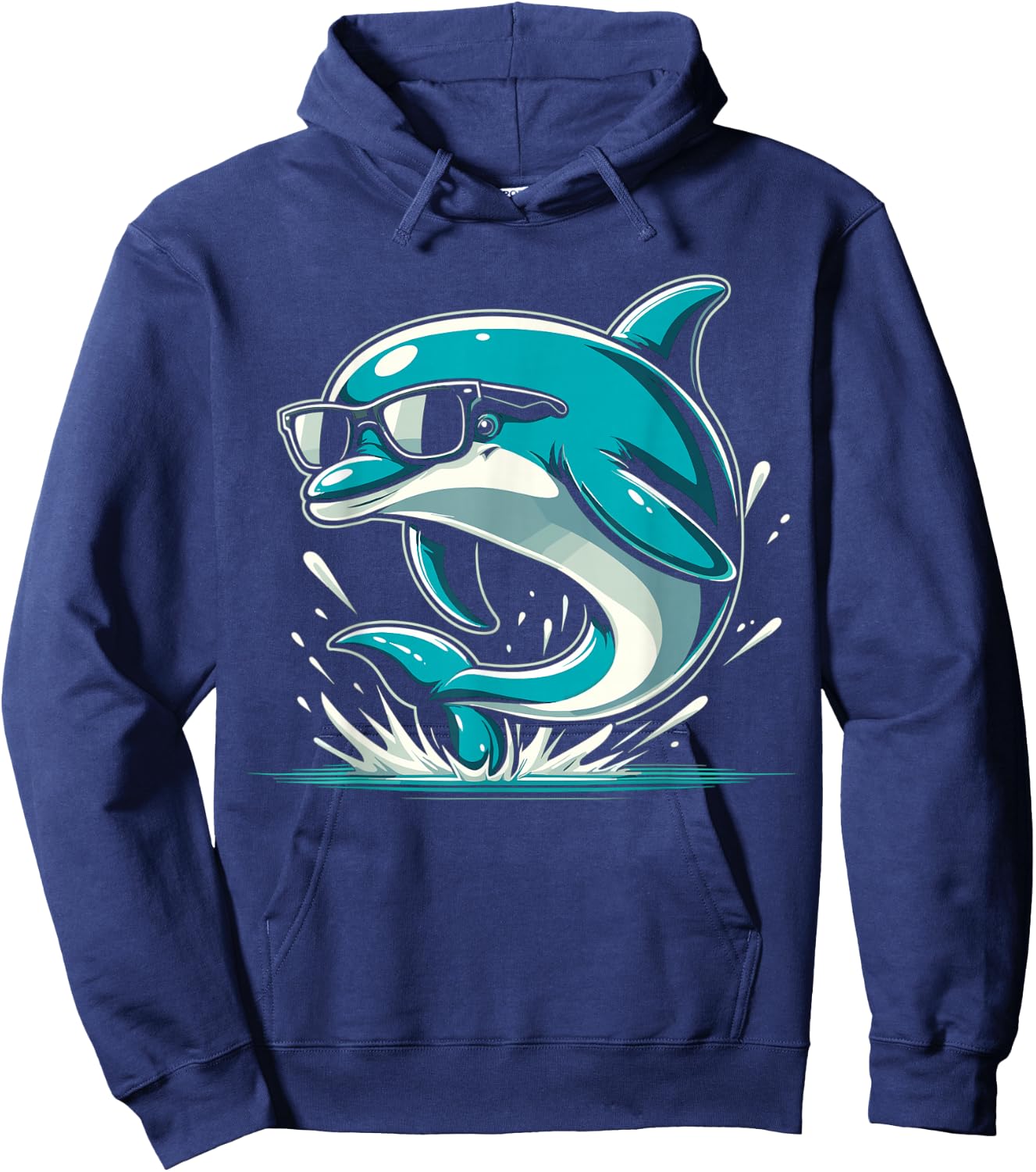 Cool Dolphin With Sunglasses Dolphin Lover Funny Dolphin Hoodie - Hoodie | Navy