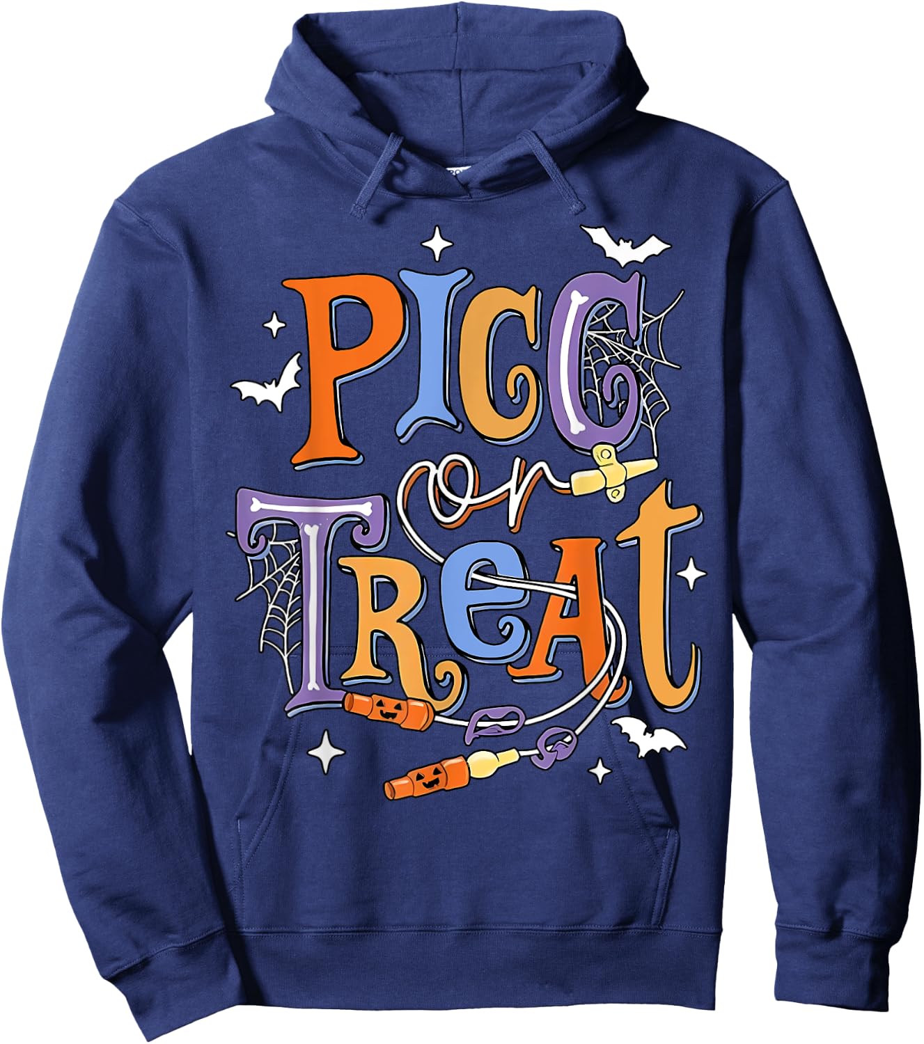 PICC Or Treat Vascular Access Team PICC IV Nurse Halloween Hoodie - Hoodie | Navy
