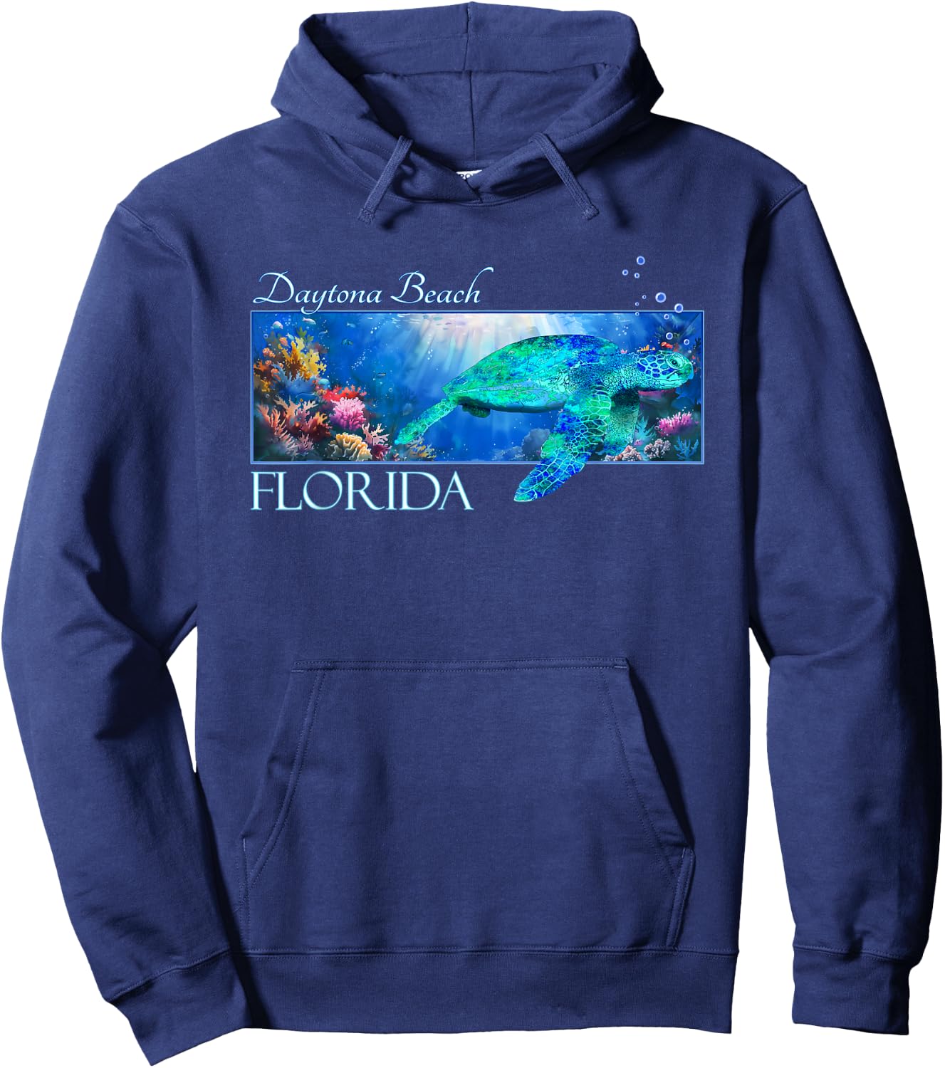 Daytona Beach Florida Vacation Swimming Sea Turtle Women Kids Hoodie - Hoodie | Navy