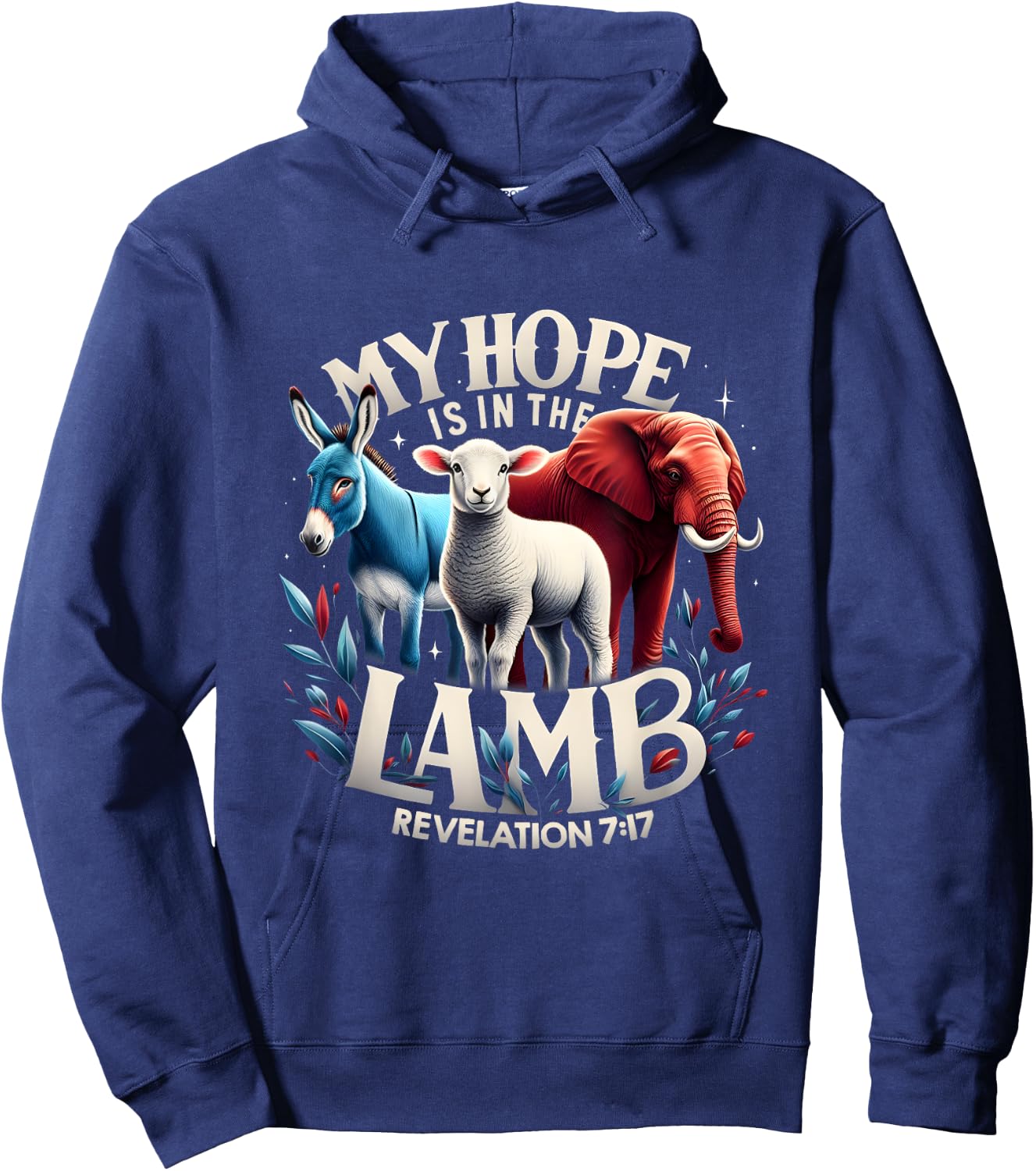 My Hope Is In The Lamb Christian Jesus Elephant Donkey God Hoodie - Hoodie | Navy