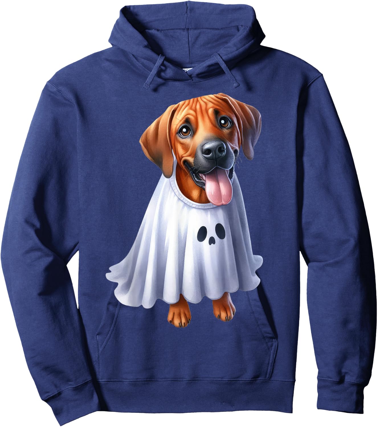 Funny Ghost Rhodesian Ridgeback Dog Lover Halloween Costume Hoodie - Hoodie | Navy
