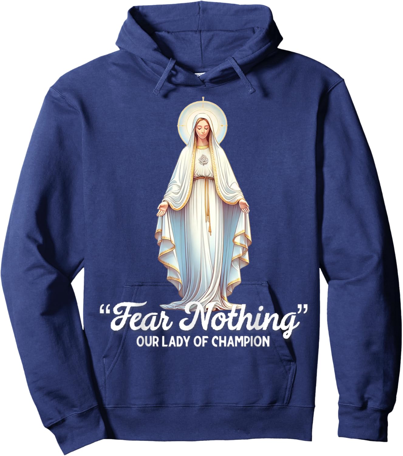 Modern Day Catholic Designs Our Lady Of Good Help Wisconsin American Catholic Hoodie - Hoodie | Navy