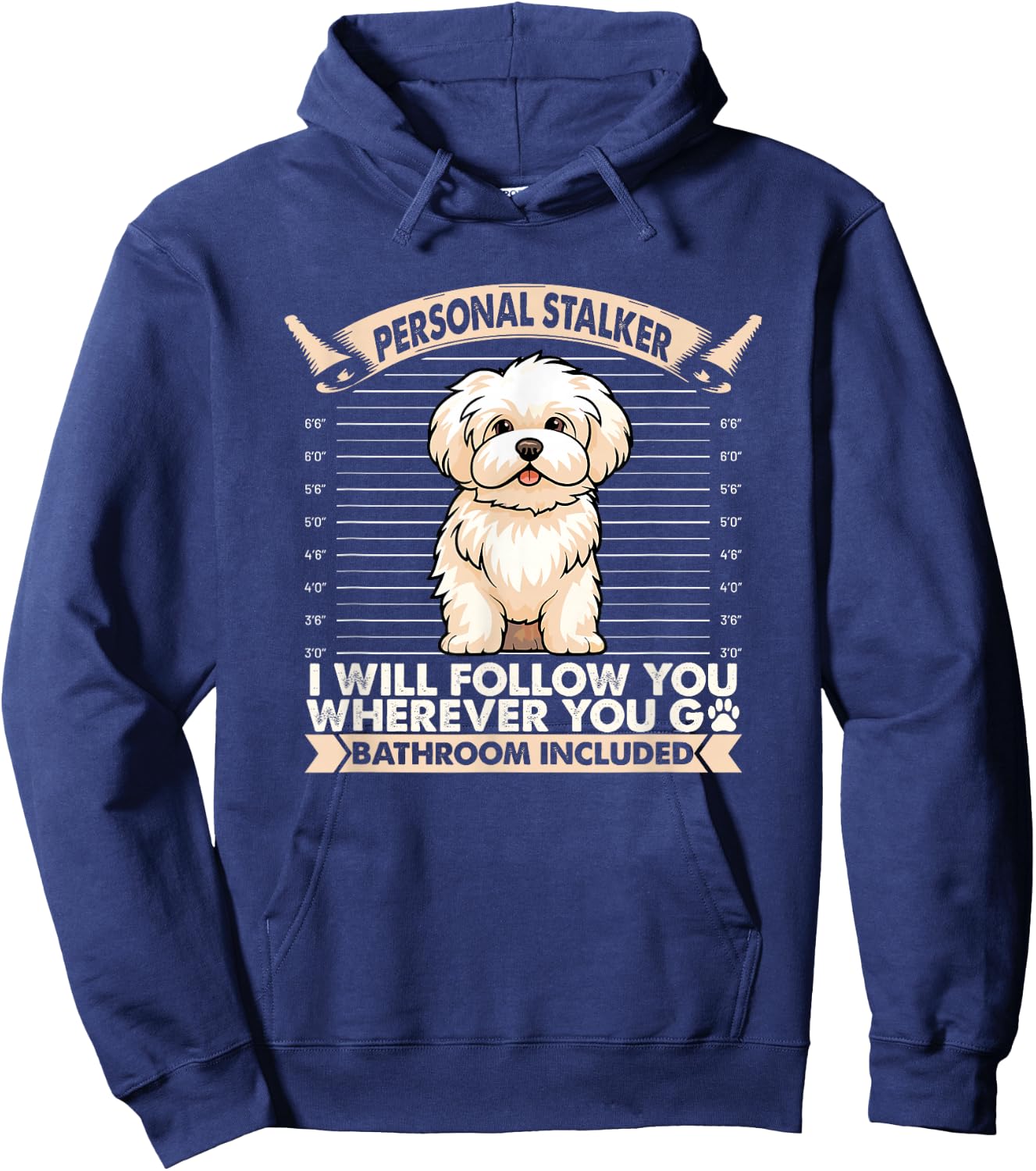 Coton De Tulear Lover Funny Pet Owner Personal Stalker Dog Hoodie - Hoodie | Navy