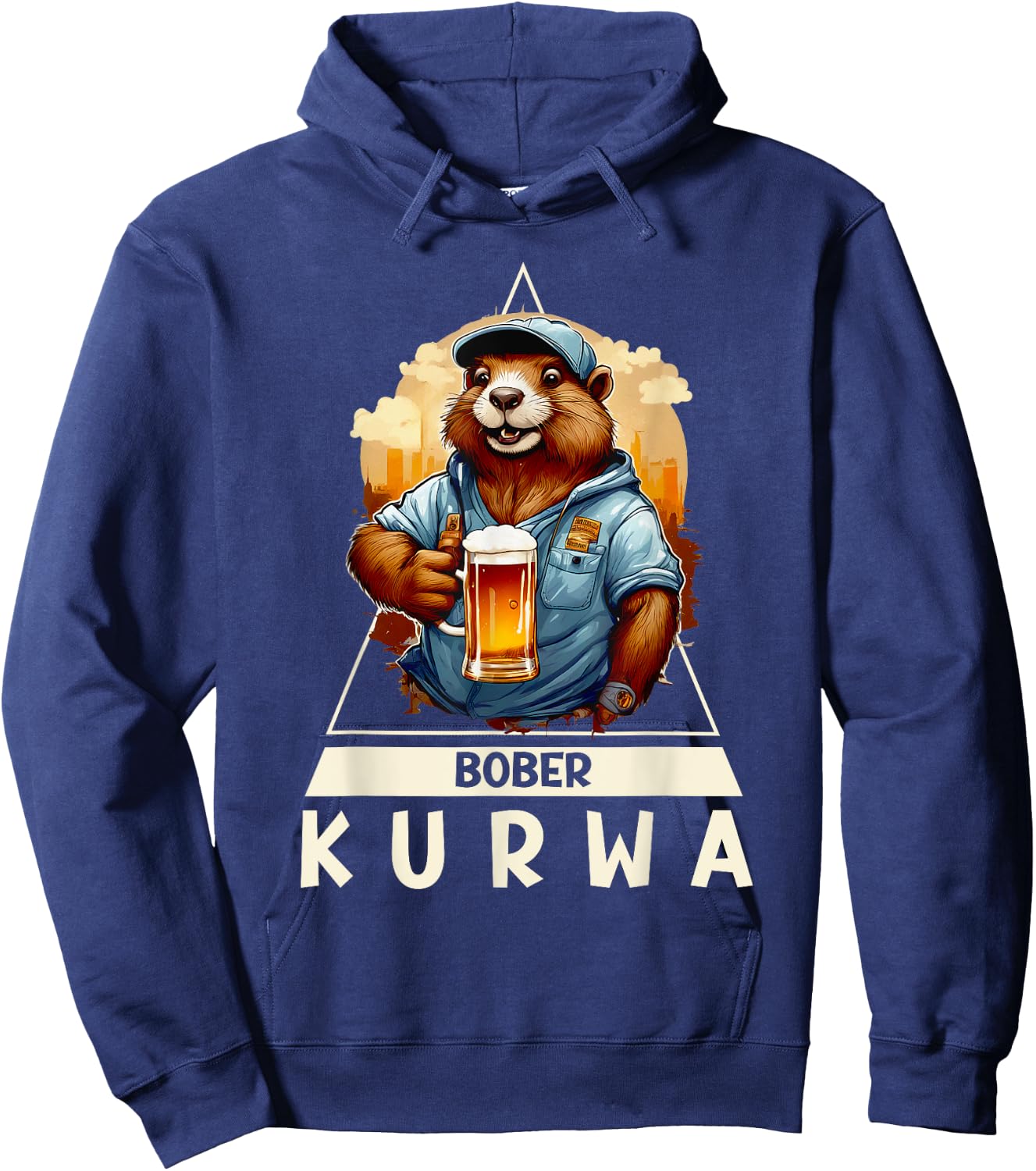 Groovy Beer Bober Bóbr Kurwa Polish Bober Kurwa Bobr Hoodie - Hoodie | Navy