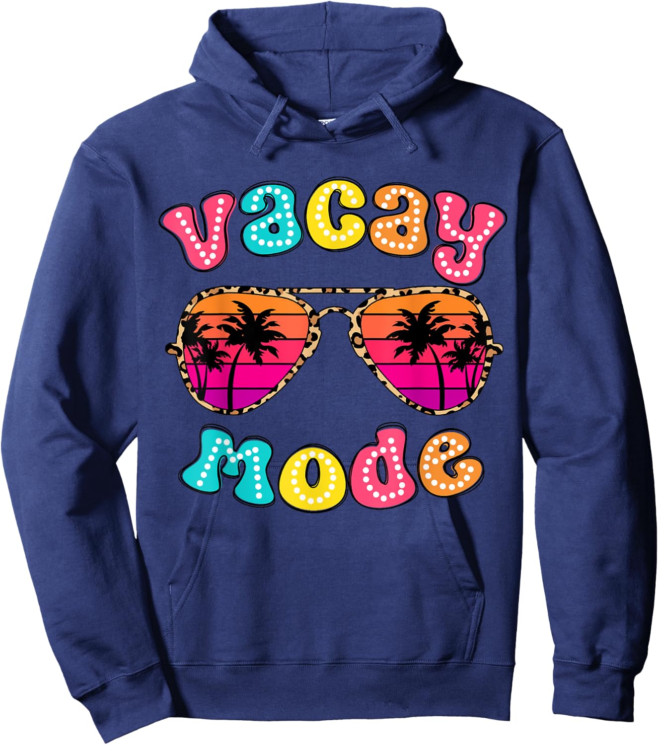 Vacay Mode Summer Vibes Sunglasses Retro Cute Girl Women Kid Hoodie - Hoodie | Navy