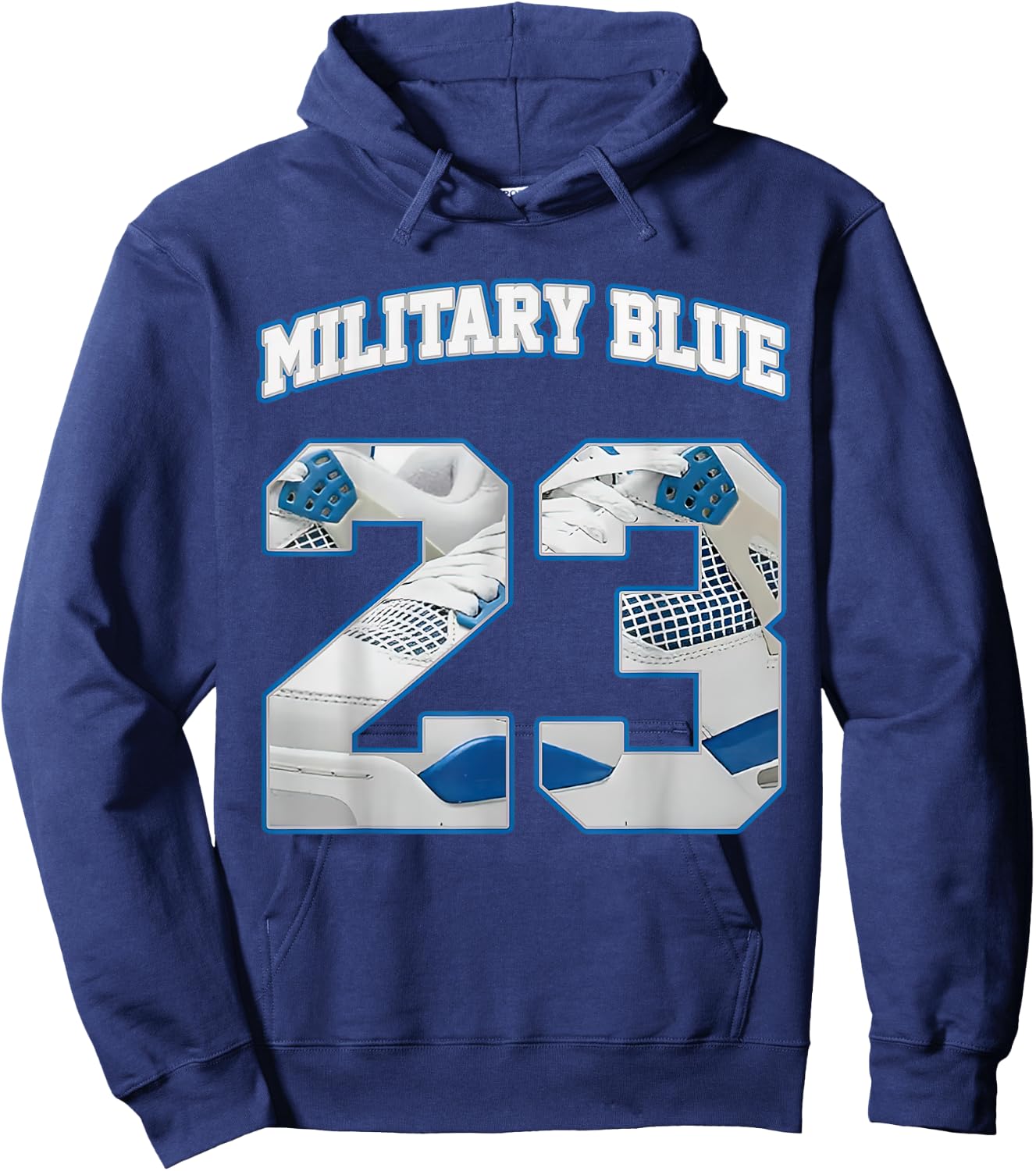 Number 23 Military Blue 4s Loser Lover Matching Retro Hoodie - Hoodie | Navy