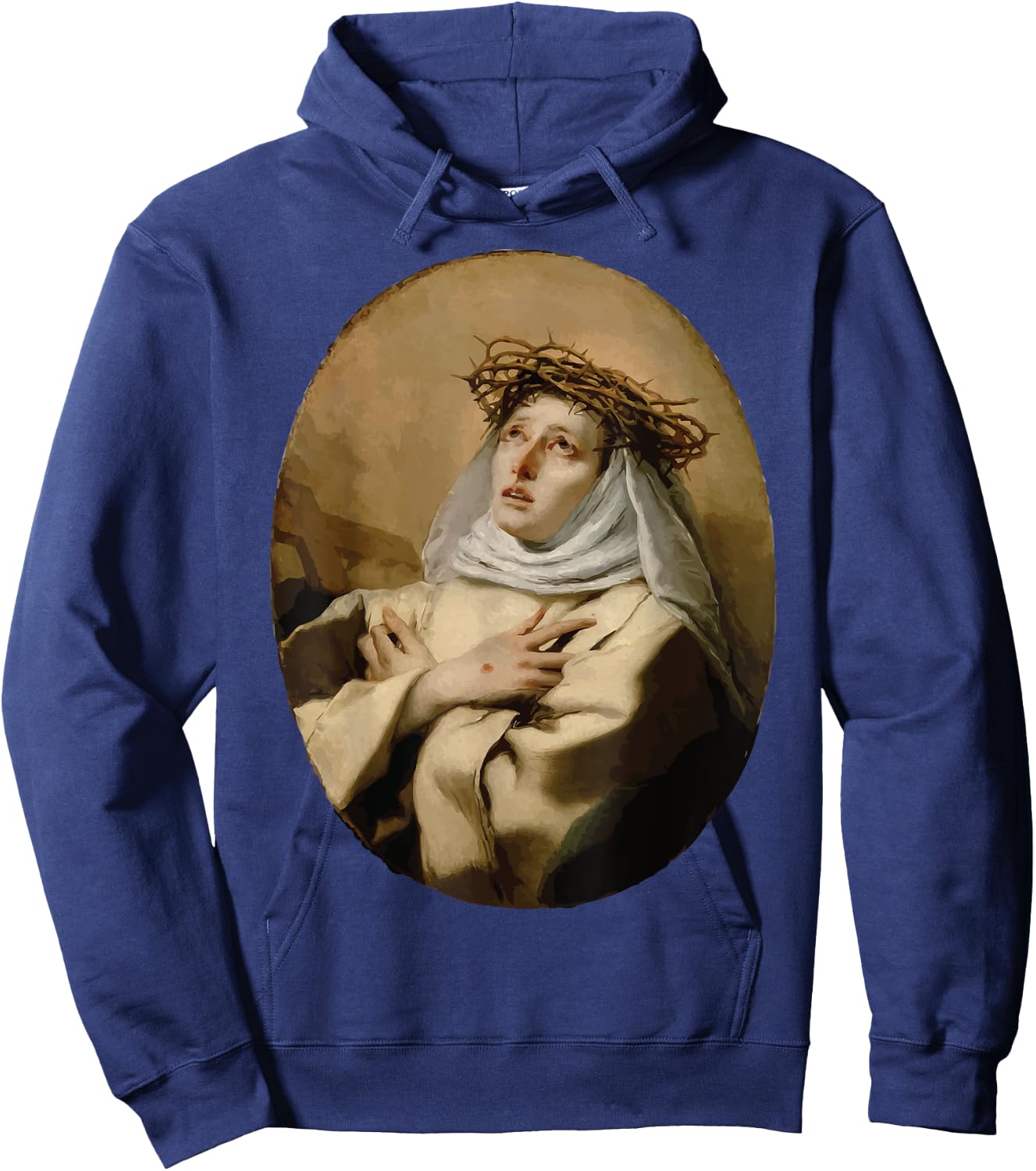 St Catherine of Siena Art Italian Saints Catholic Stigmata Hoodie - Hoodie | Navy