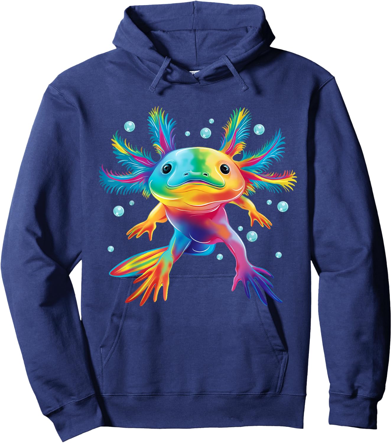 Cute Axolotl Colorful Axolotl Art Girls Boys Kids Women , Small, Black Hoodie - Hoodie | Navy