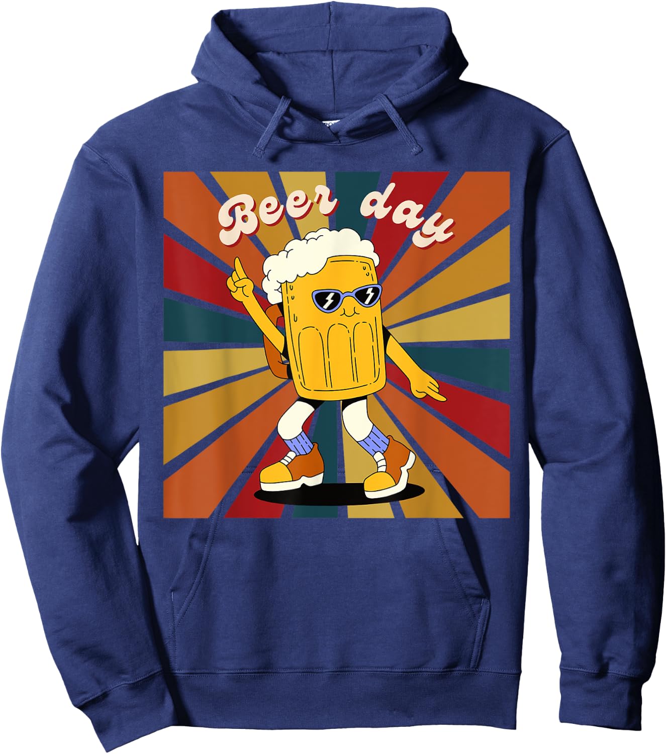 National Beer Day - Happy Retro Beer Day Dance Hoodie - Hoodie | Navy