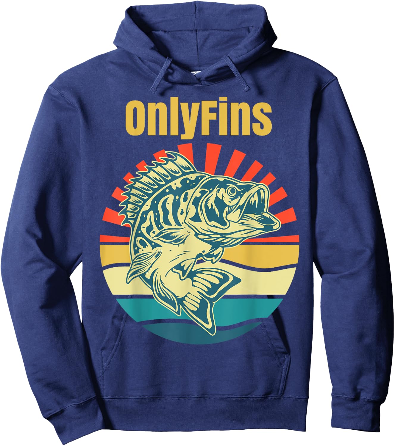 OnlyFins Funny Bass Hoodie - Hoodie | Navy