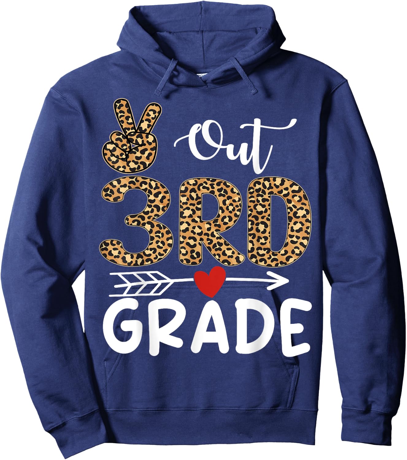 Peace Out 3rd Grade Teacher Graduation Last Day of School Hoodie - Hoodie | Navy