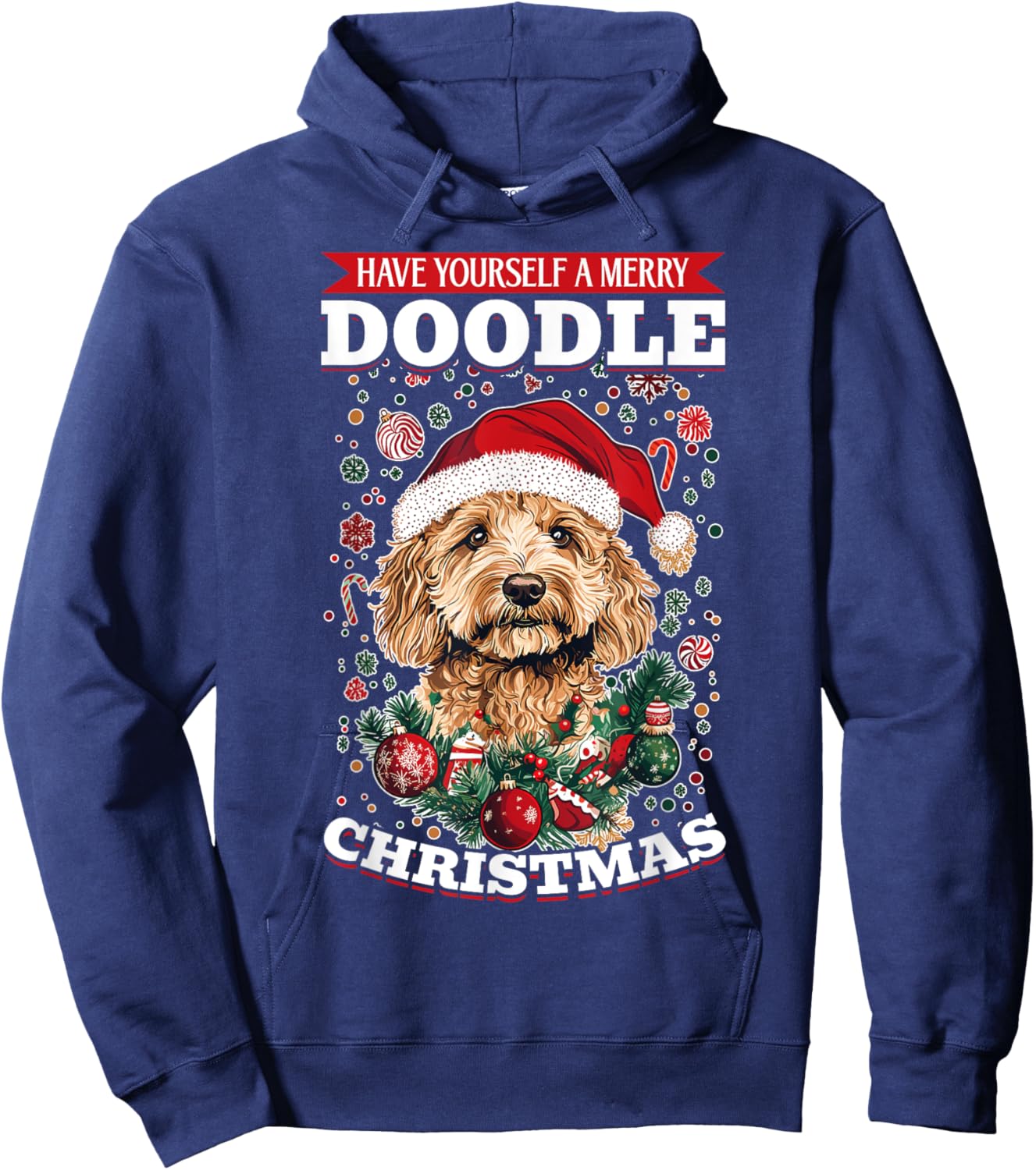 Goldendoodle Christmas Dog Breed Have Yourself a Merry Hoodie - Hoodie | Navy